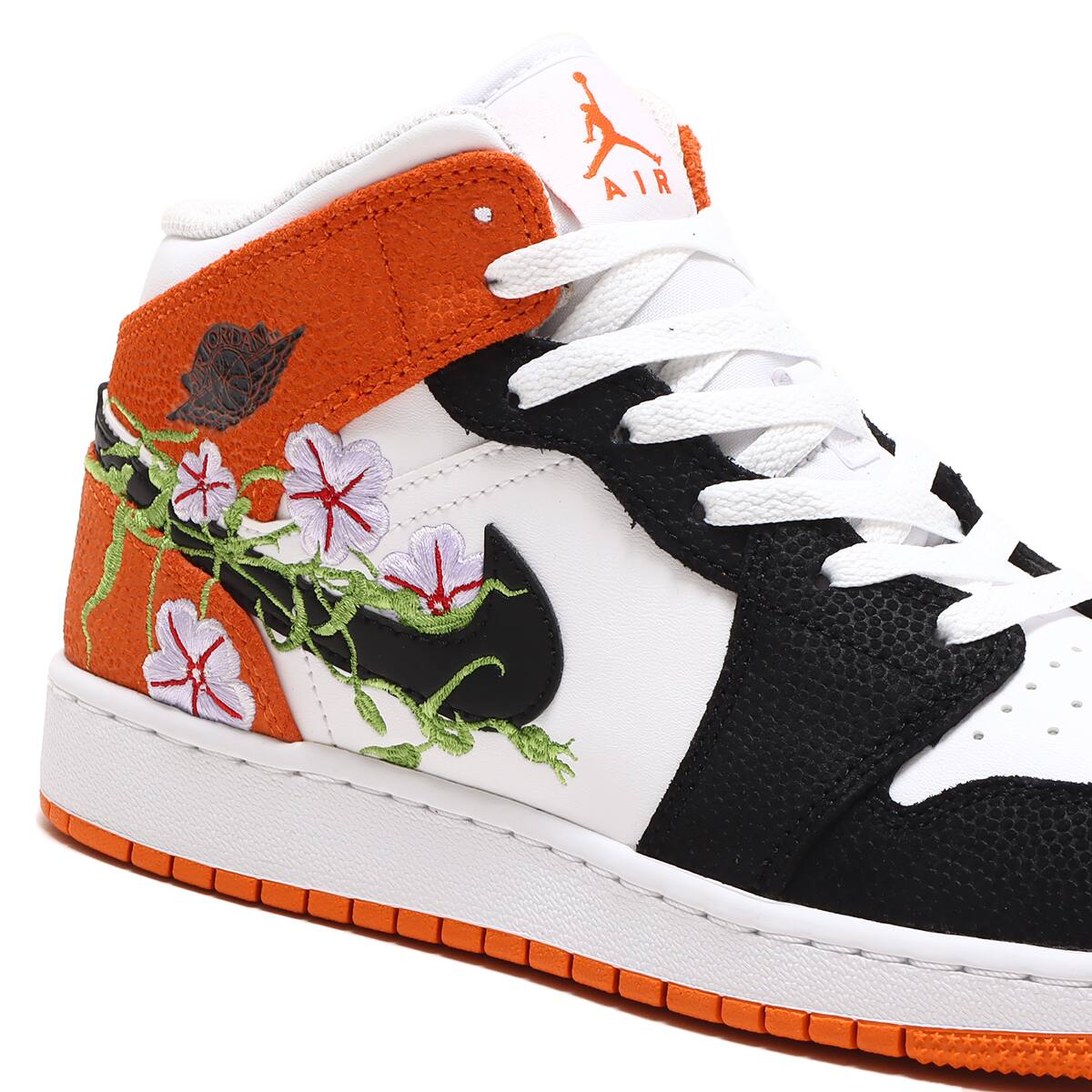 JORDAN BRAND AIR JORDAN 1 MID SE (GS) WHITE/BLACK-STARFISH-VIVID