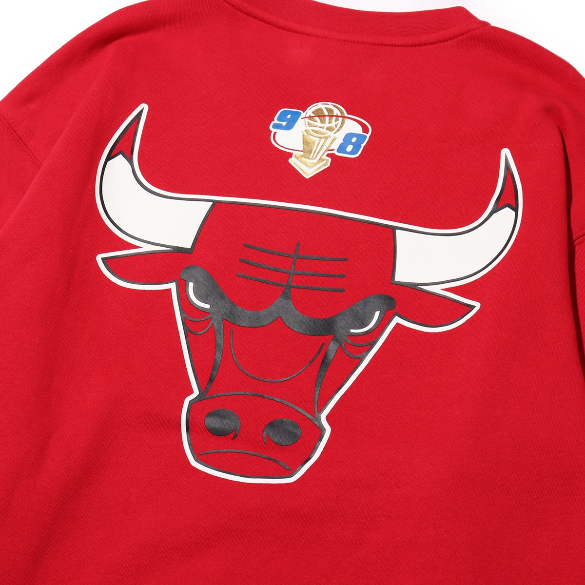 Mitchell & Ness THERE AND BACK FLEECE CREW CBU RED 23FW-Iの画像