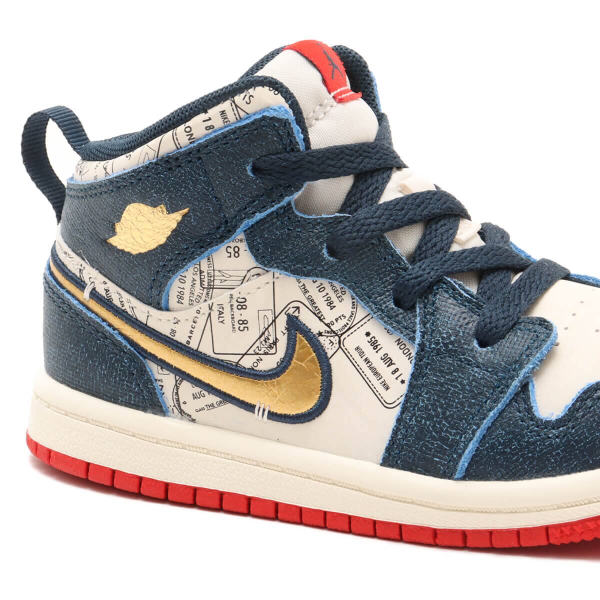 JORDAN BRAND JORDAN 1 MID SE (TD) ARMORY NAVY/METALLIC GOLD-PALE IVORY 24SP-Iの画像