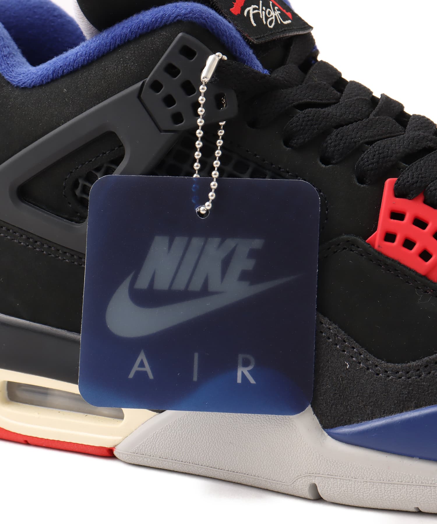 JORDAN BRAND AIR JORDAN 4 RETRO BLACK/FIRE RED-DEEP ROYAL BLUEの画像
