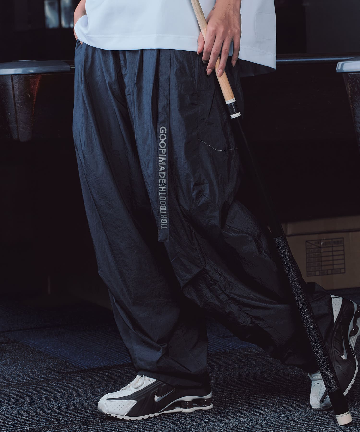 GOOPiMADE x TIGHTBOOTH SP_Strap Baggy Slacks BLACKの画像