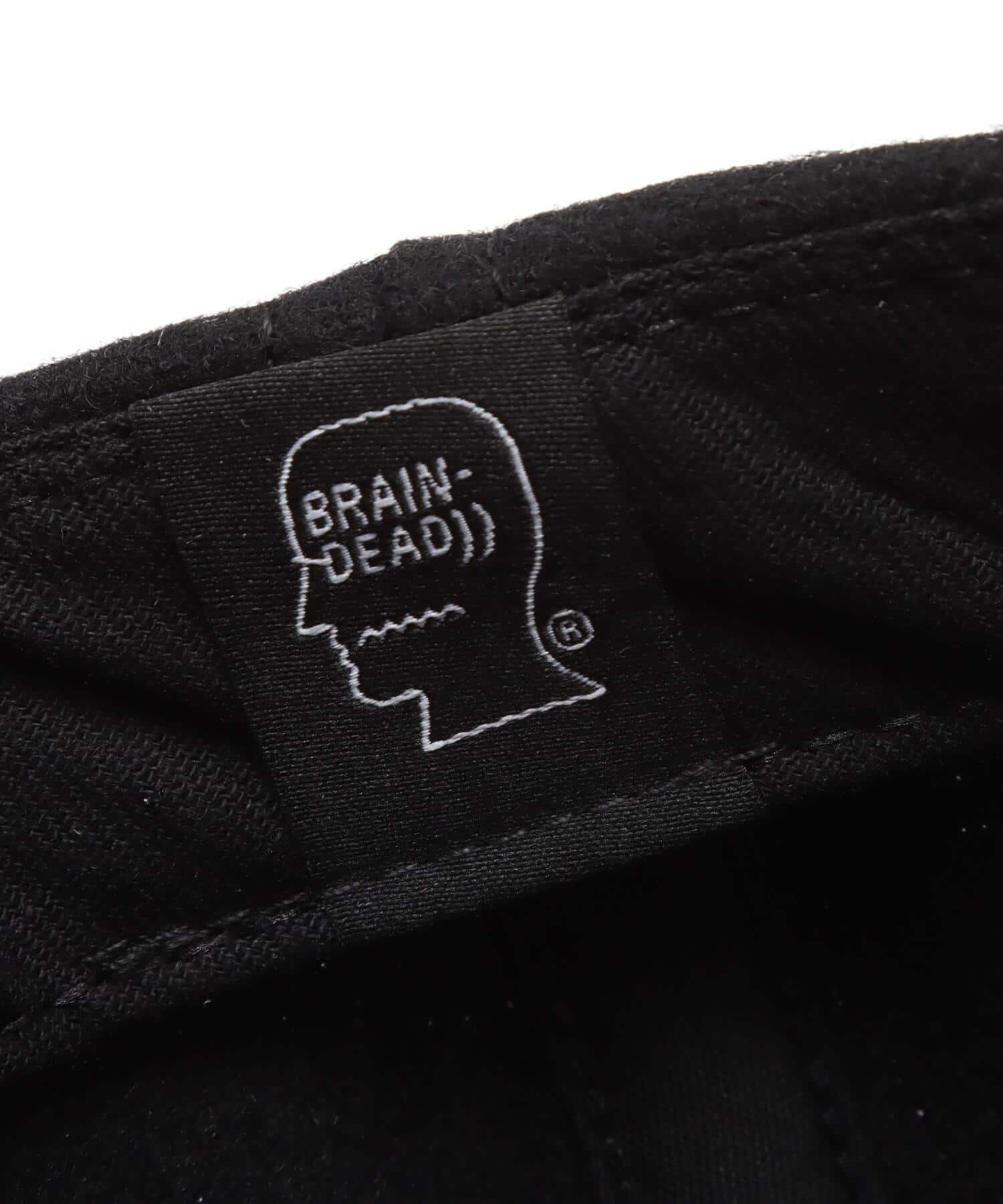 BRAIN DEAD FLANNEL LOGOHEAD 6 PANEL HAT BLACKの画像