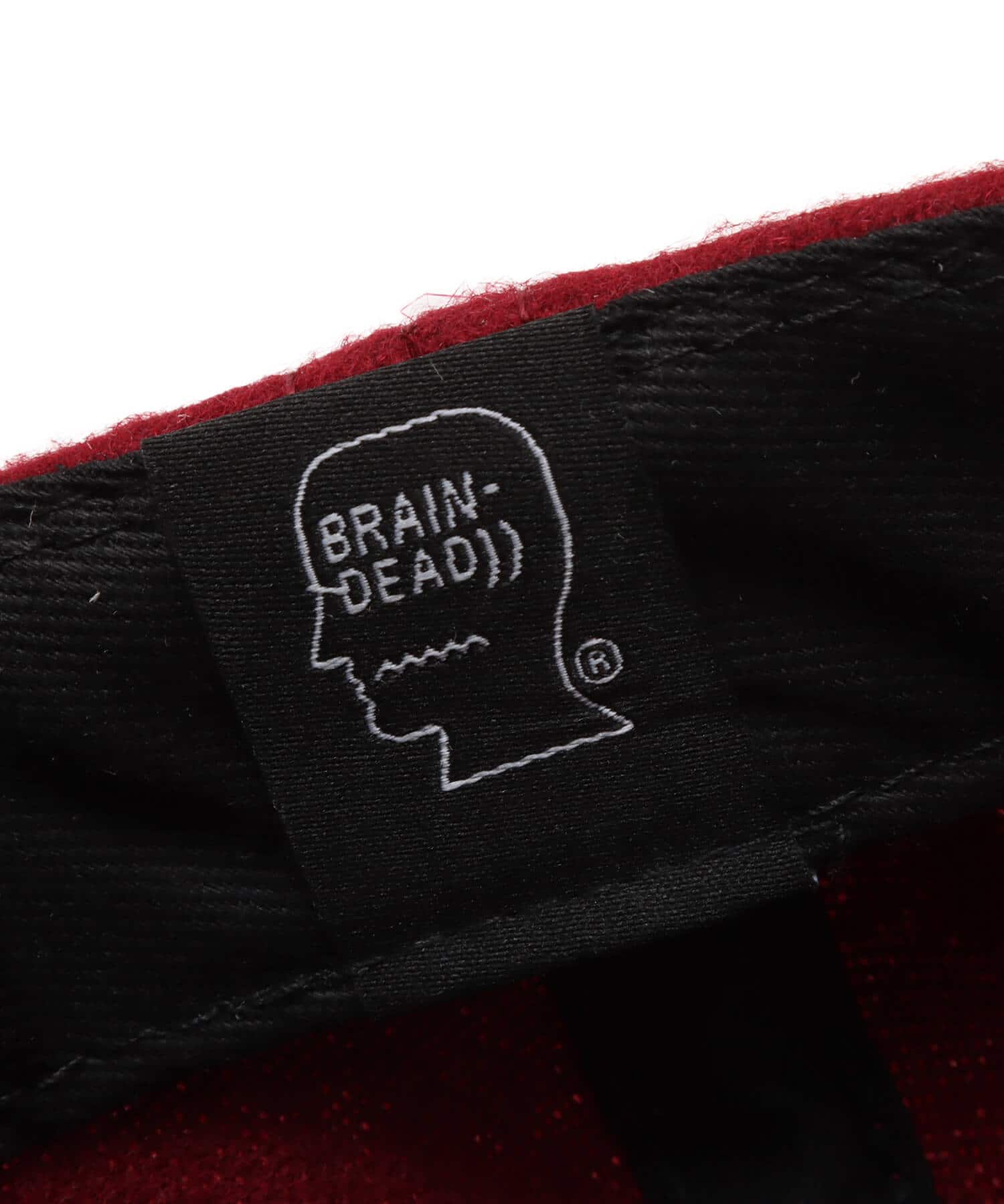 BRAIN DEAD FLANNEL LOGOHEAD 6 PANEL HAT BURGUNDYの画像