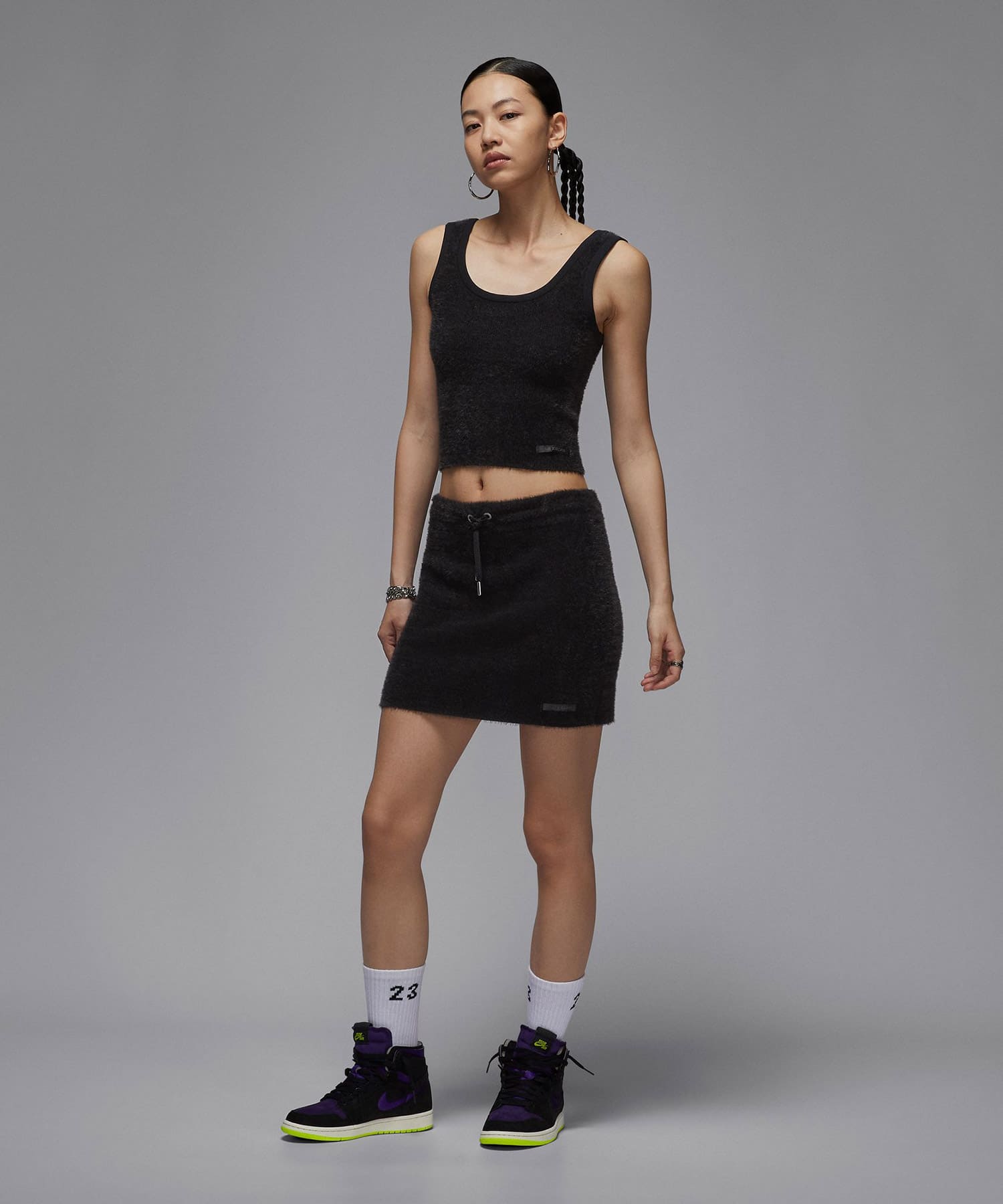 JORDAN BRAND AS W J AIR JDN MINI SKIRT BLACK/DK SMOKE GREY/BLACKの画像
