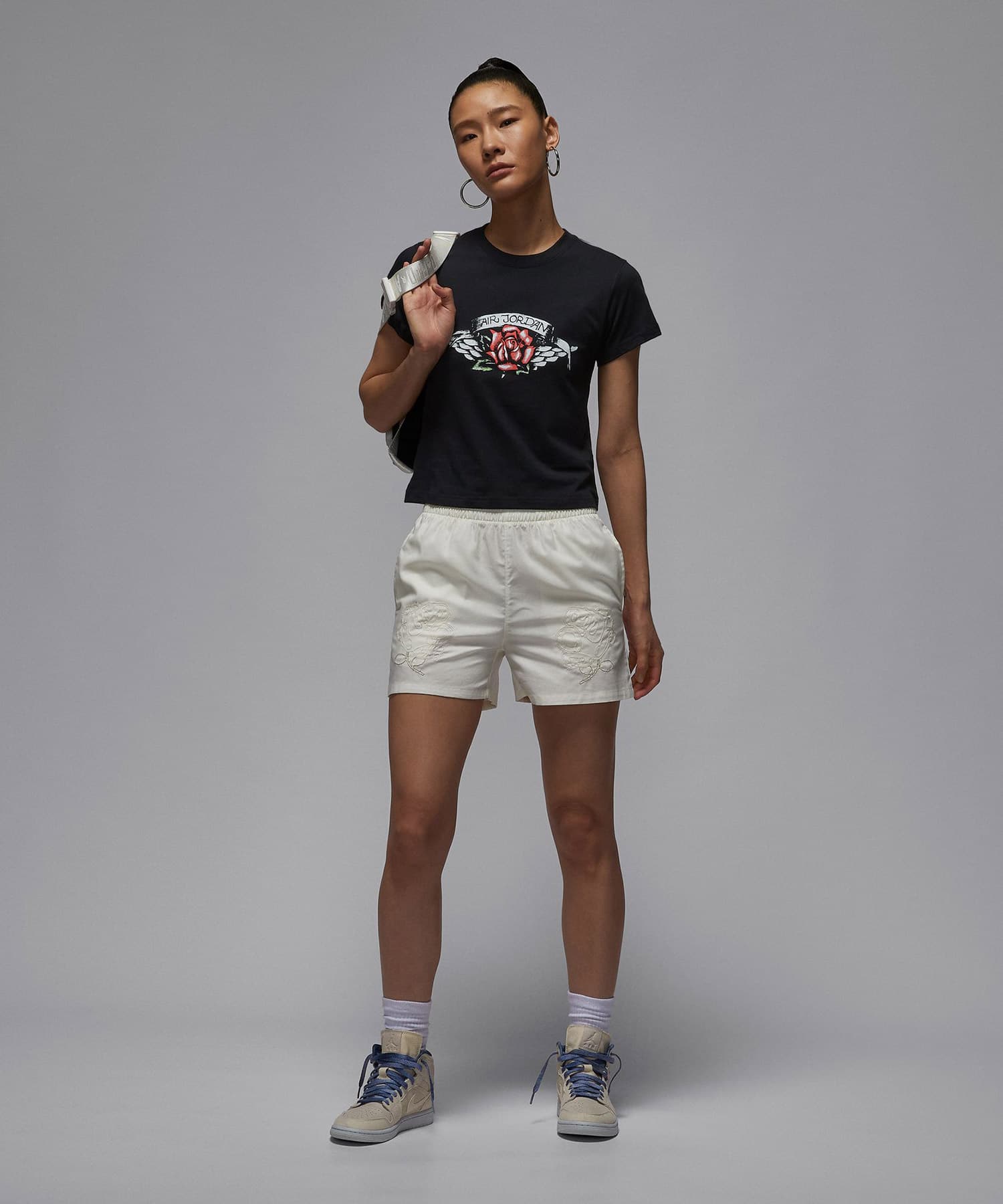 JORDAN BRAND AS W J FLT SS SHGF GFX TEE TT BLACK/WHITEの画像