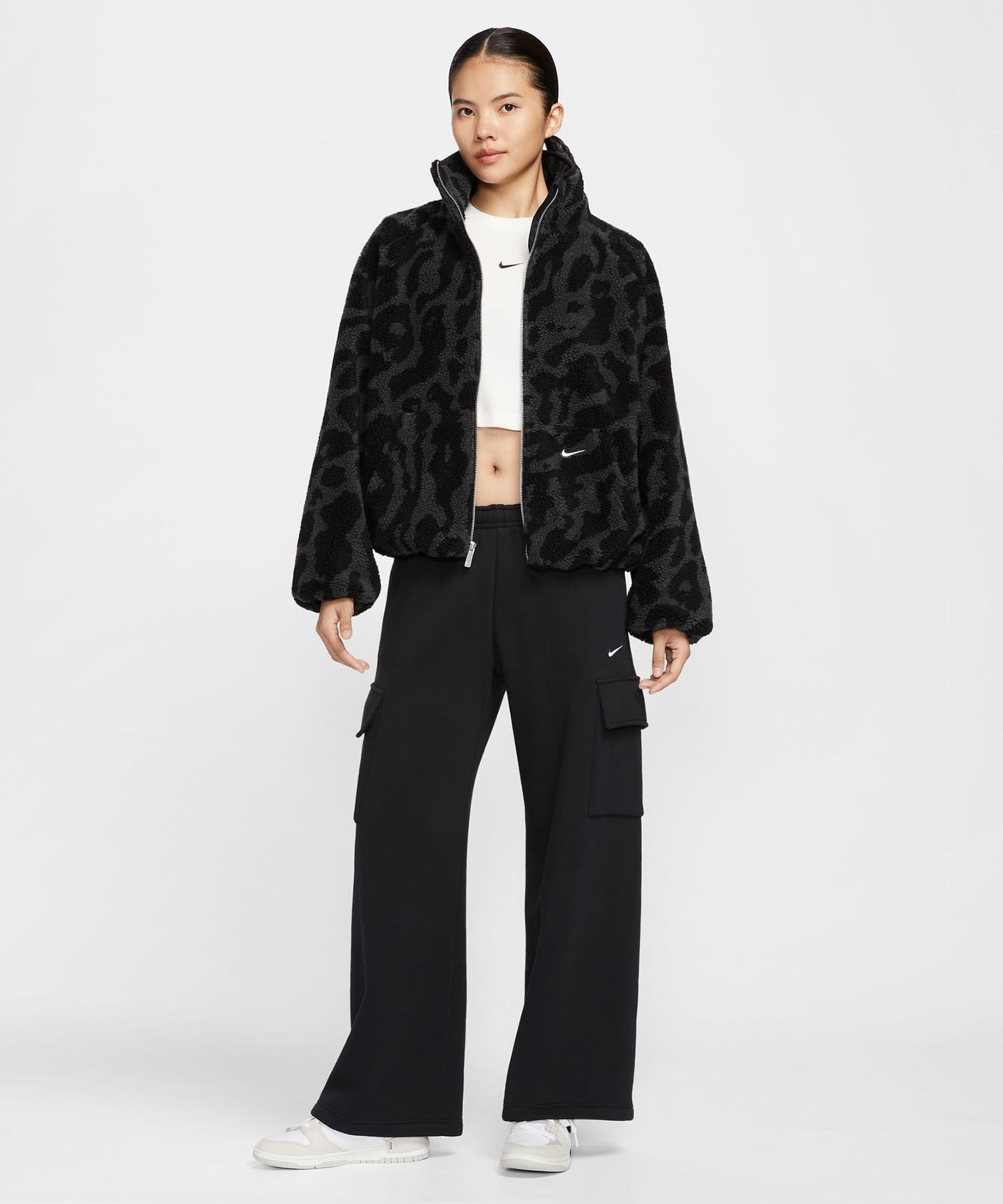 NIKE AS W NSW STREET SHERPA JKT BLACK/BLACK/SAILの画像