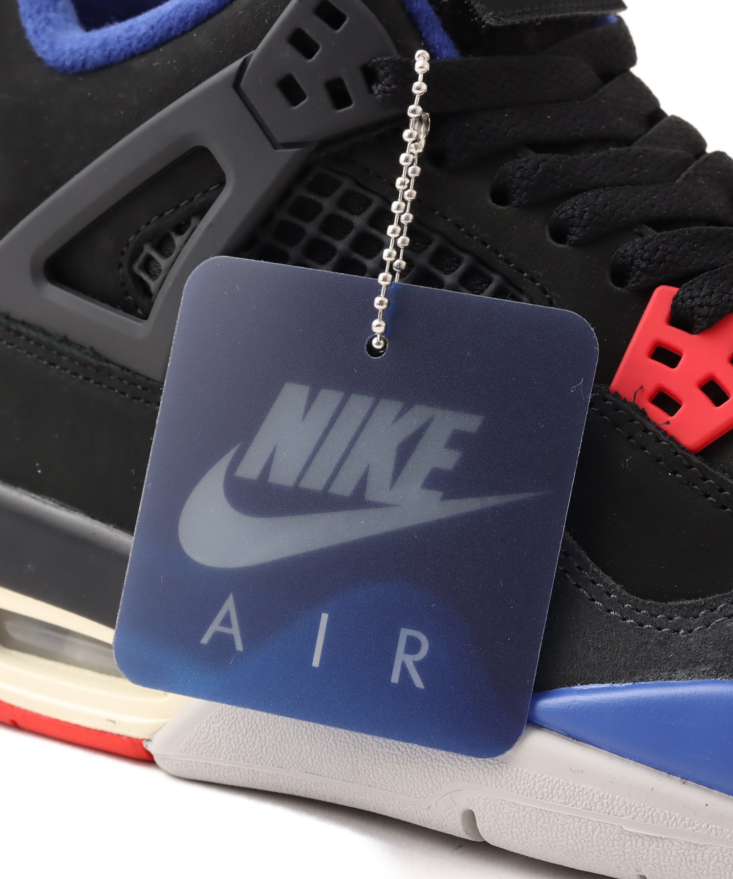 JORDAN BRAND AIR JORDAN 4 RETRO OG (GS) BLACK/FIRE RED-DEEP ROYAL BLUEの画像