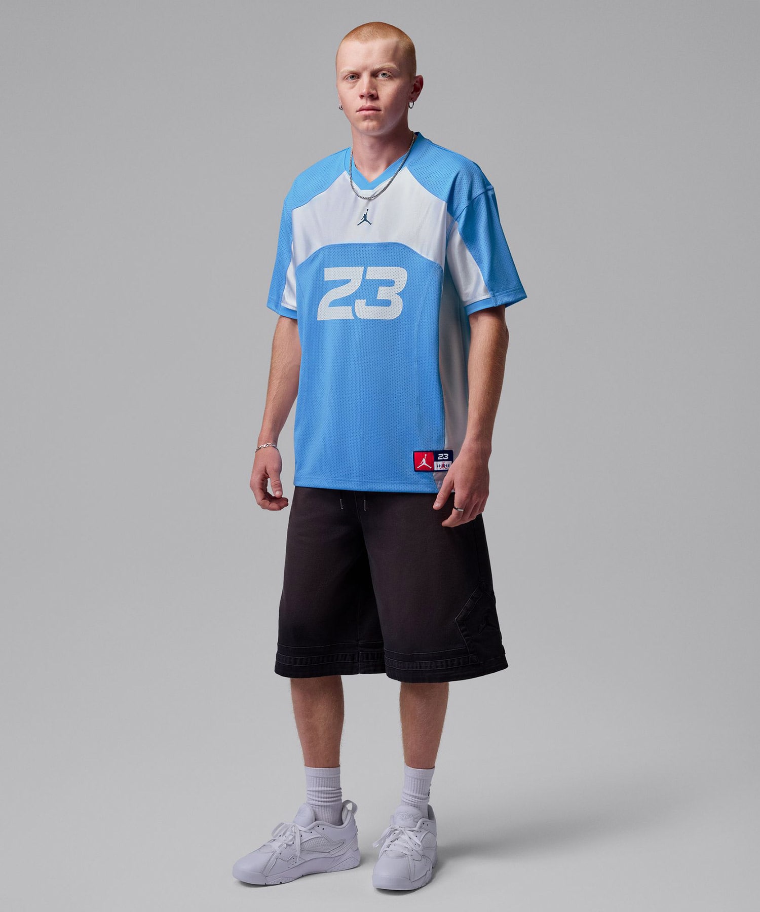 JORDAN BRAND M J FLT JERSEY SS TOP UNIVERSITY BLUE/WHITE/(MIDNIGHT NAVY)の画像