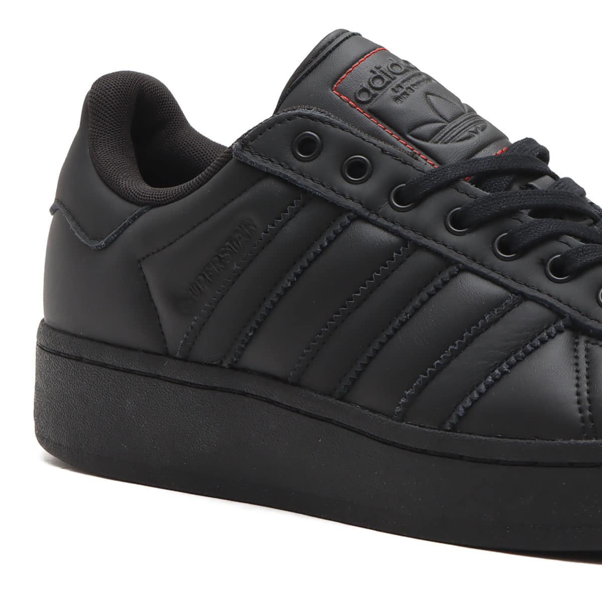 adidas SUPERSTAR XLG atmos COREBLACK/GOLDMETALLIC/RED