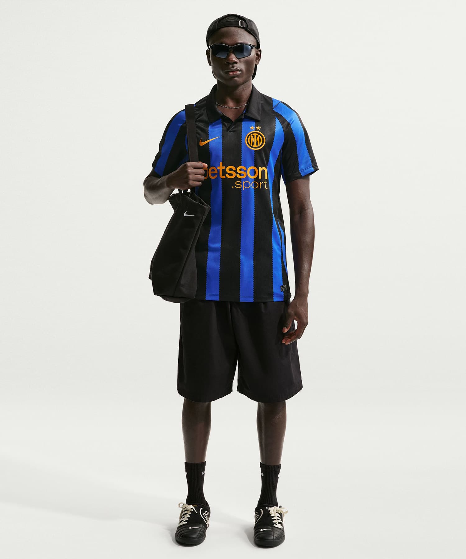 NIKE Inter Milano M NK Dri-FIT Jersey SS Stadium Home LYON BLUE/BLACK/(UNIVERSITY GOLD) (FULL SPONSOR)の画像