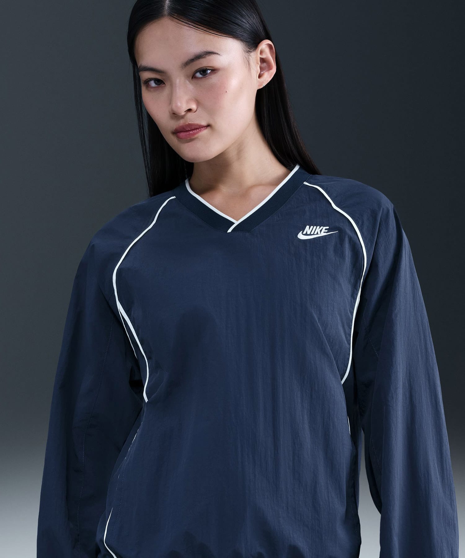 NIKE AS W NSW WR PULLOVER MIDNIGHT NAVY/SAILの画像