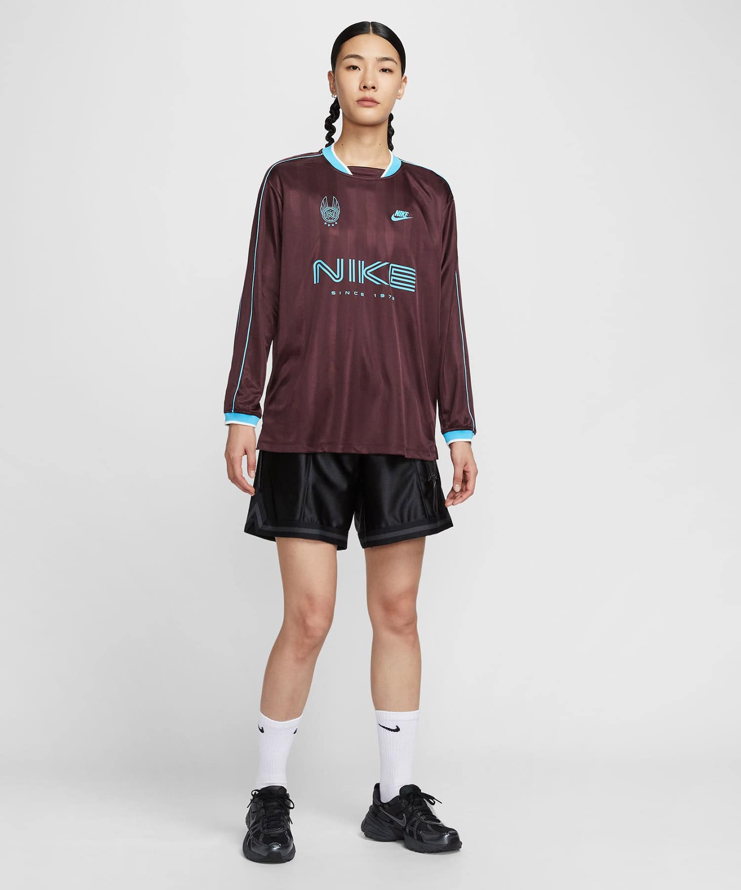 NIKE AS W NSW LS JERSEY BURGUNDY CRUSH/BALTIC BLUEの画像