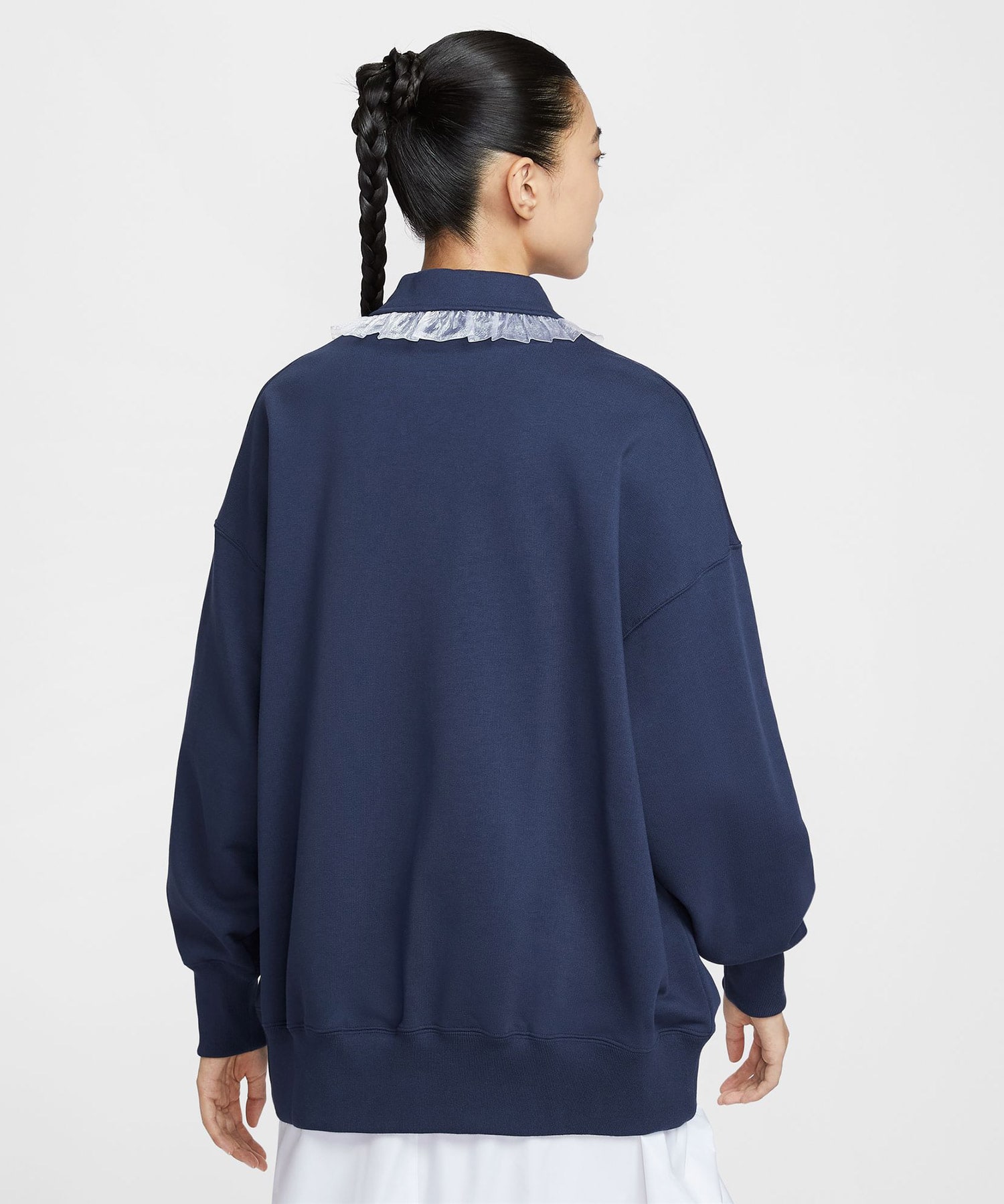 NIKE AS W NSW FLC OS BLKT QZ POLO G MIDNIGHT NAVYの画像
