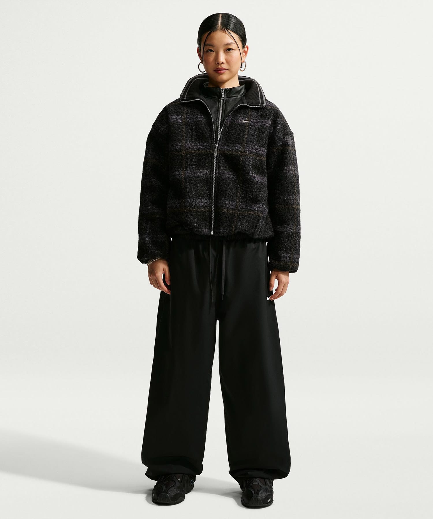 NIKE AS W NK STREET AOP SHERPA JKT BLACKの画像