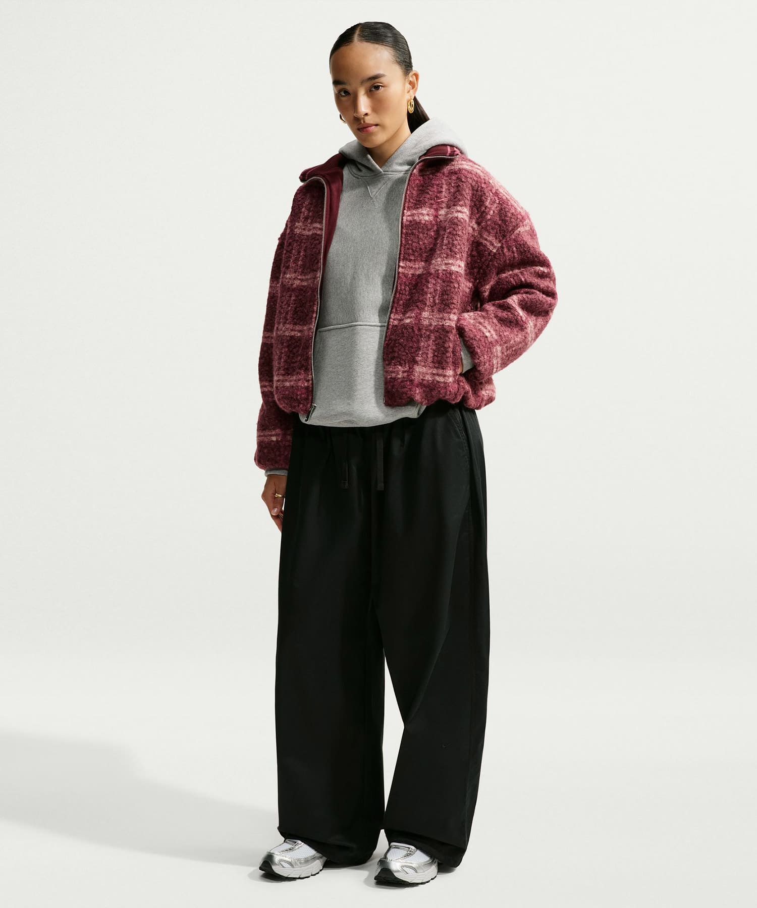 NIKE AS W NK STREET AOP SHERPA JKT PINKの画像