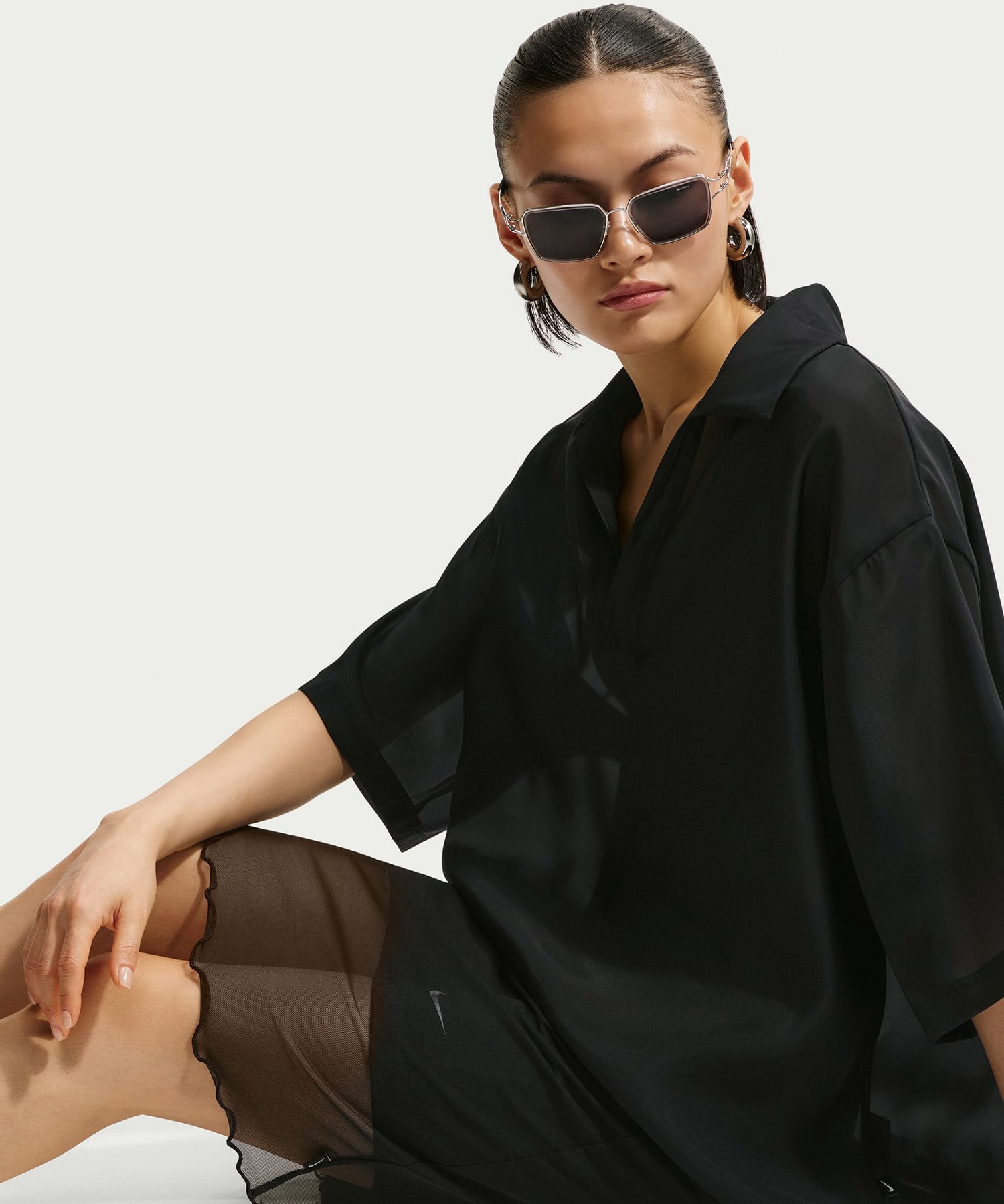 NIKE AS W NSW SHEER SKIRT BLACK/(SAIL)の画像