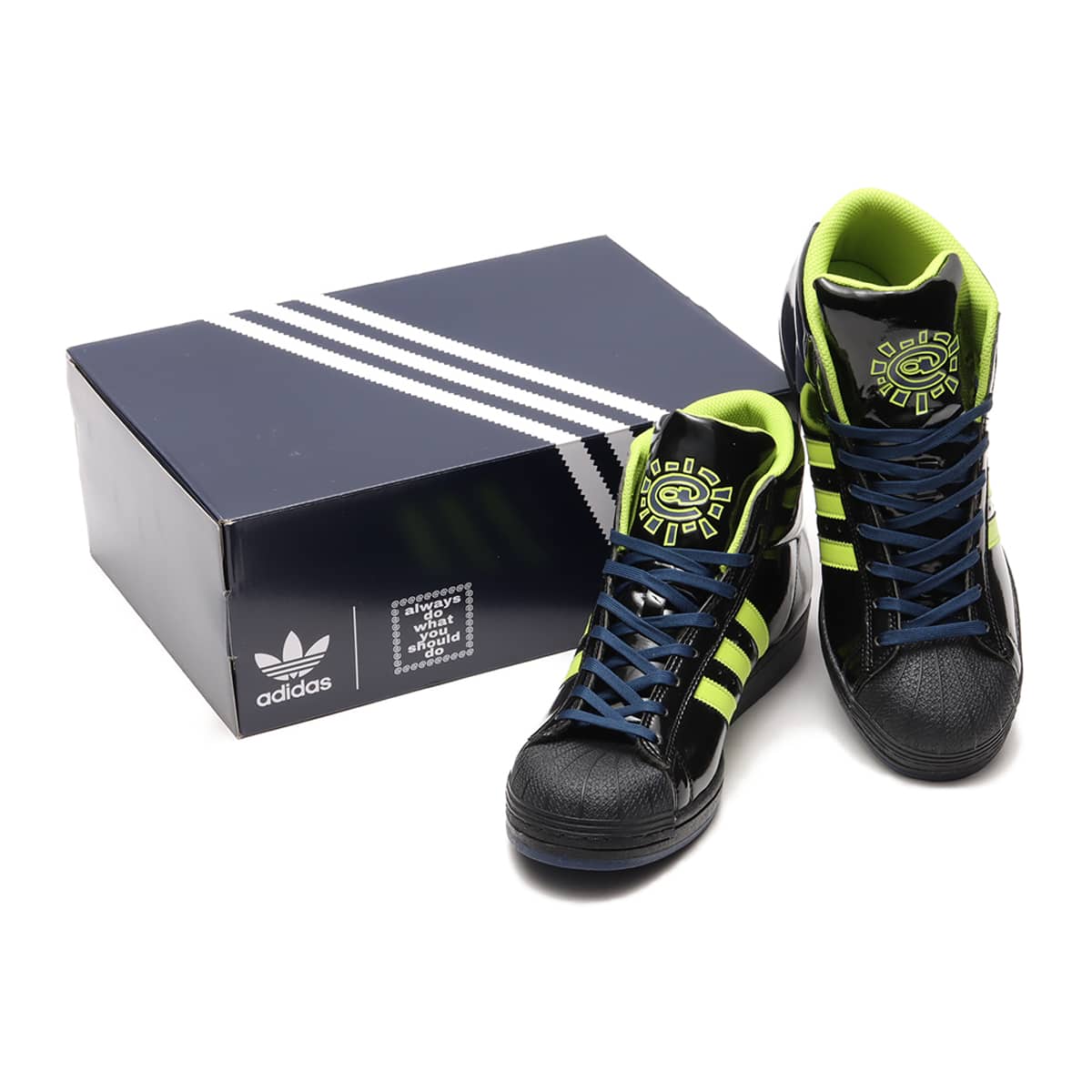 adidas PRO MODEL X ALWAYS CORE BLACK/SEMI SOLAR SLIME/COLLEGE NAVYの画像