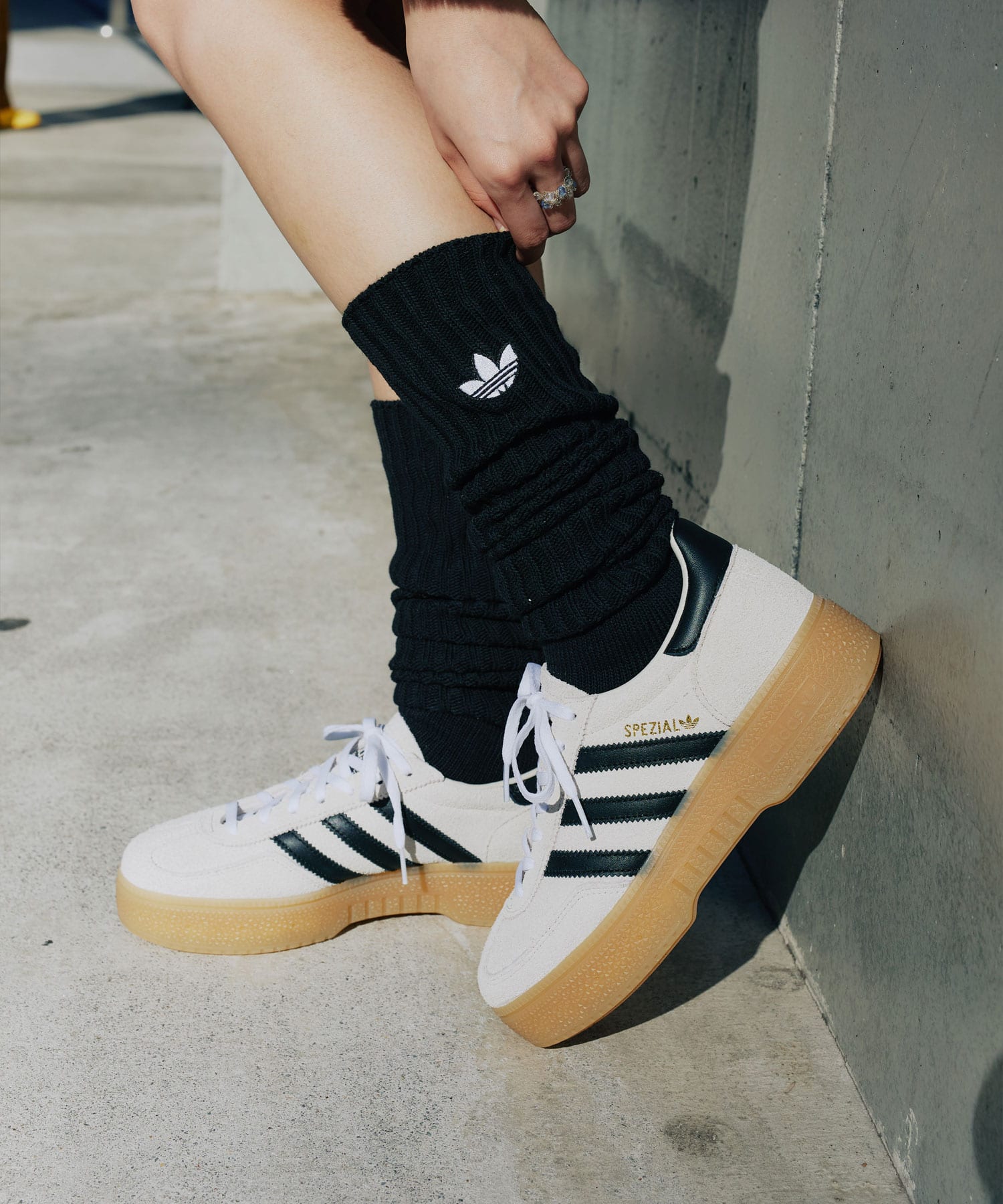 adidas RIB SOCKS 1P ブラックの画像