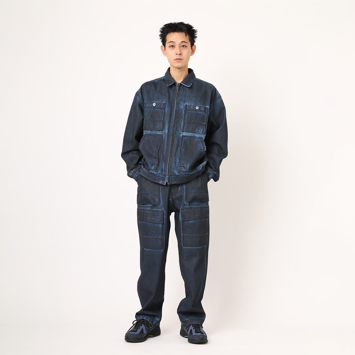 atmos Denim Cargo Pants BLUEの画像