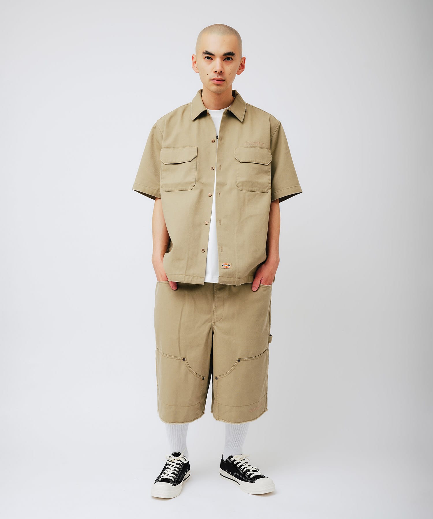 Dickies x atmos Utility WORK SS SHIRT BEIGEの画像