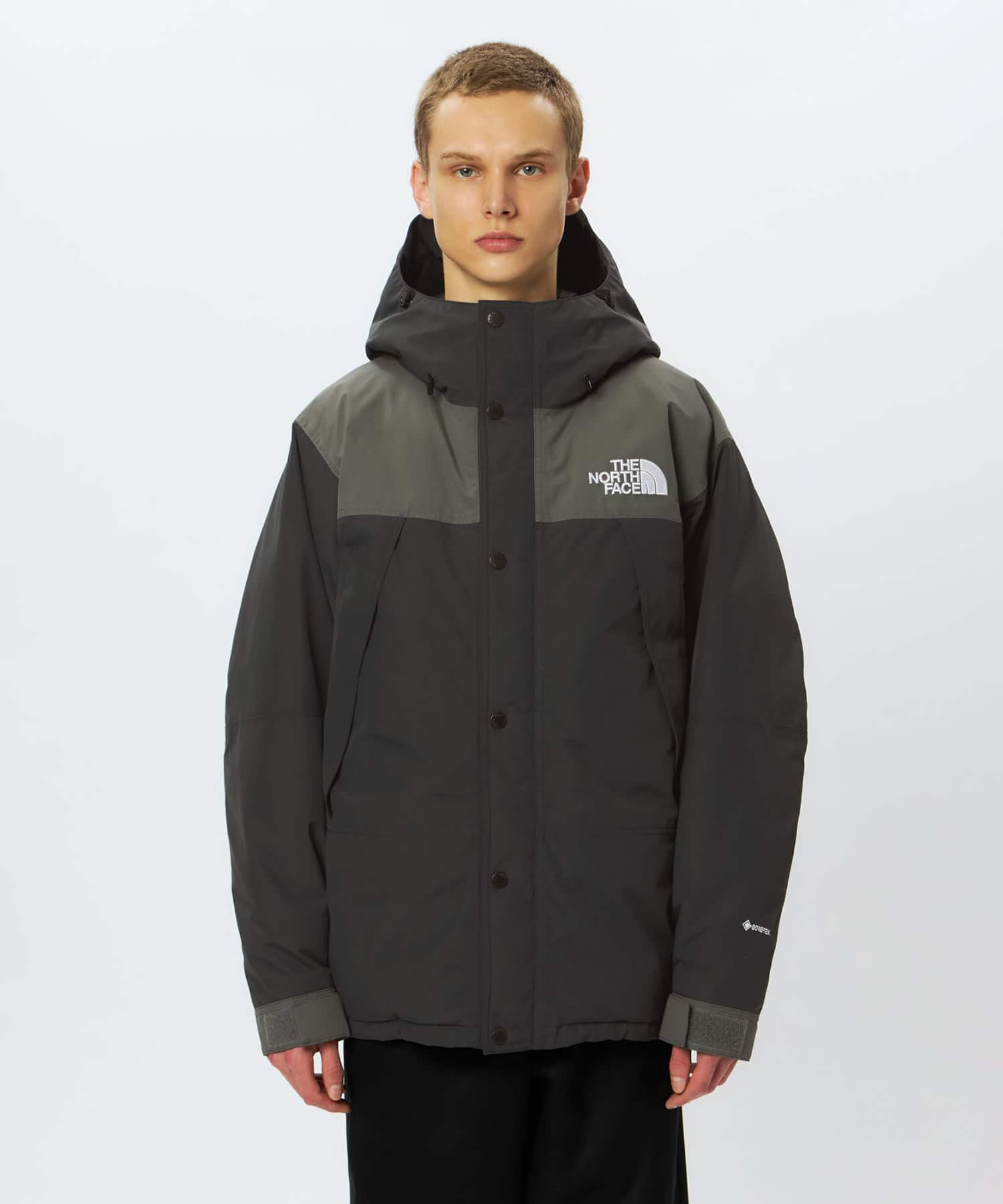 THE NORTH FACE Mountain Down Jacket ヒューズボックスグレーxアスファルトグレーの画像