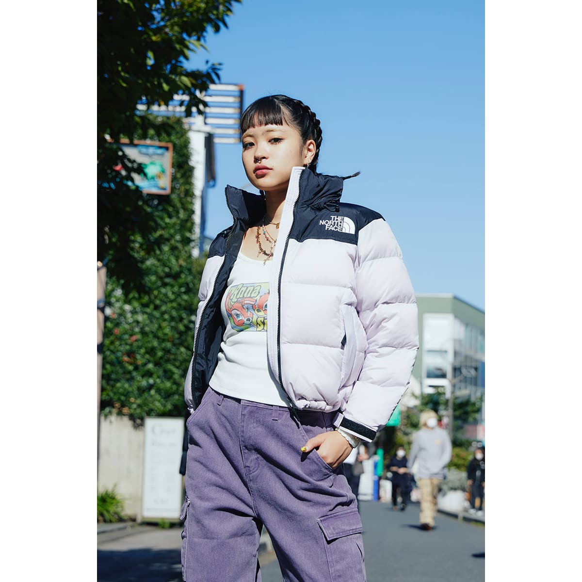 THE NORTH FACE SHORT NUPTSE JACKET (LADIES) ラベンダーフォグ