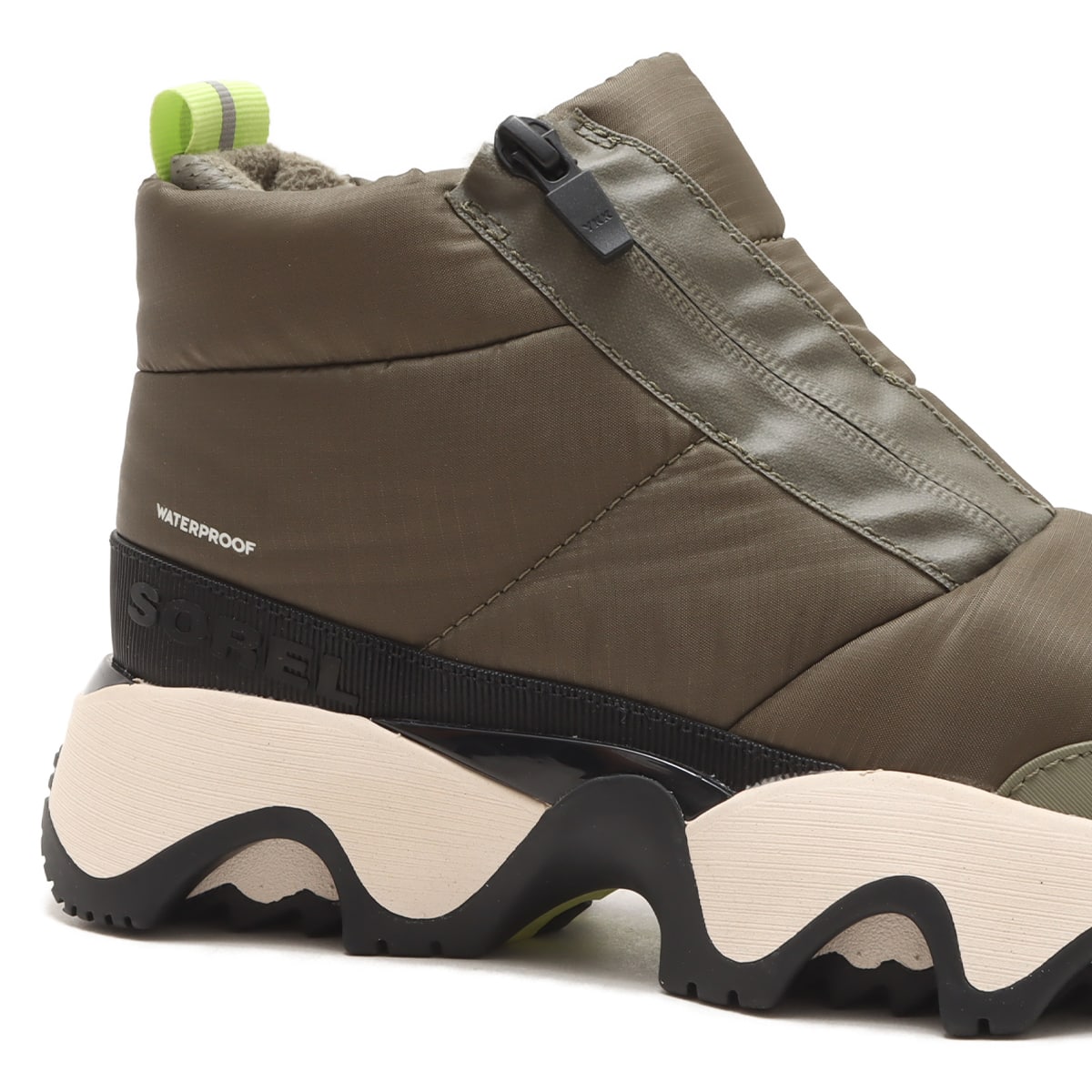SOREL KINETIC TM IMPACT PUFFY ZIP WP Stone Green, Black