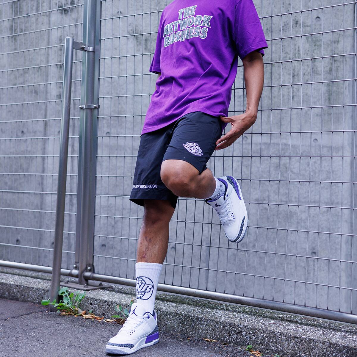 THE NETWORK BUSINESS FOAM PRINT ELEPHANT S/S TEE PURPLEの画像