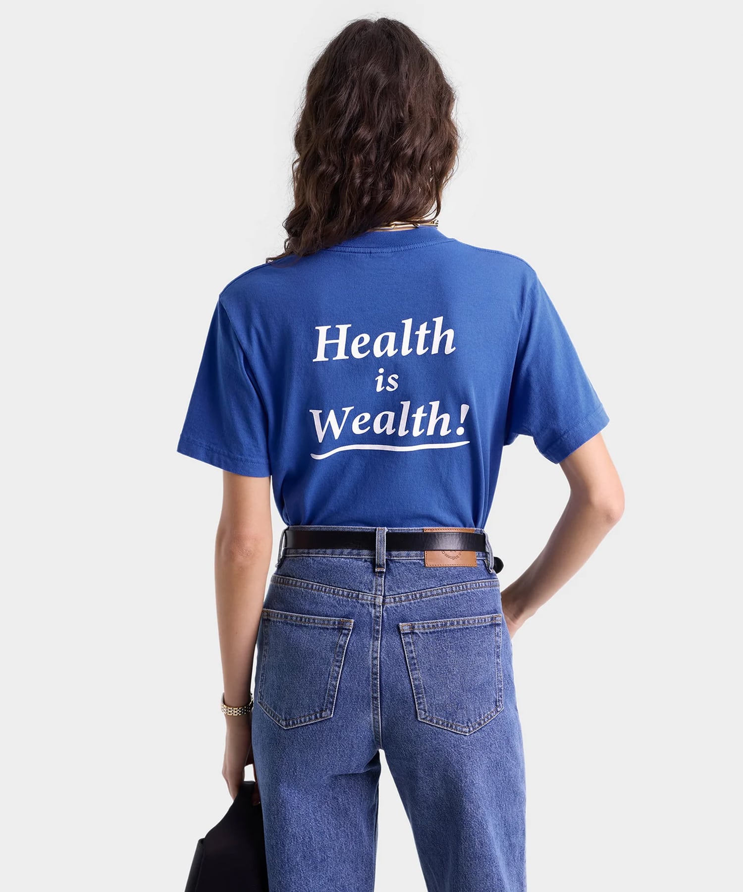 SPORTY＆RICH Health is Wealth T-Shirt Paris Blueの画像