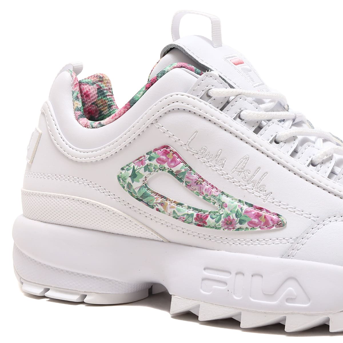 FILA DisruptorII × Laura Ashley × atmos pink WHITE/PINK/FLOWER 23SS-S