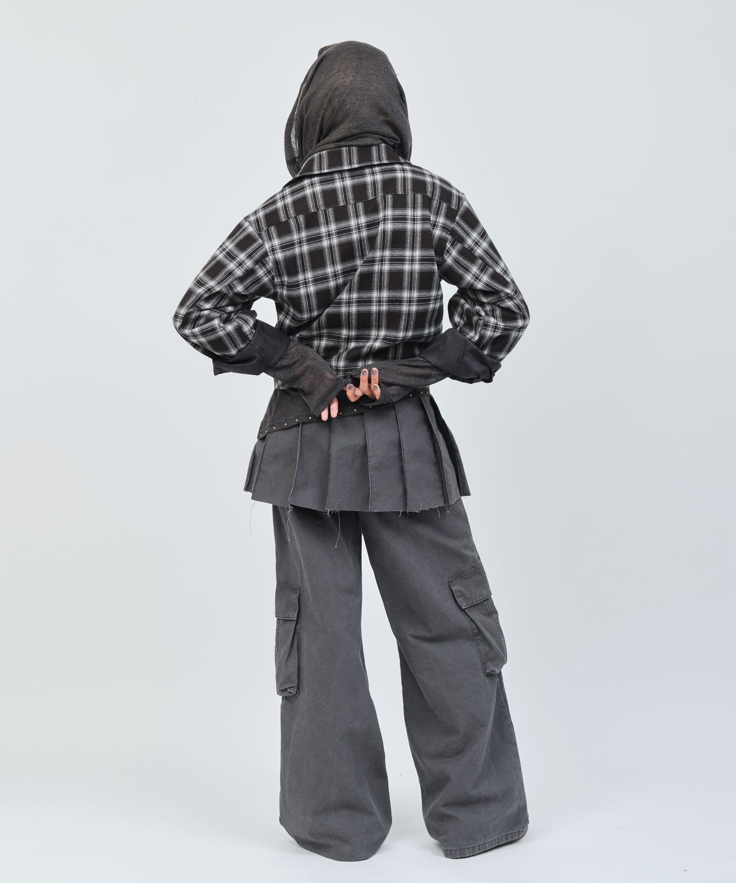 atmos pink Plaid Jacket BLACKの画像