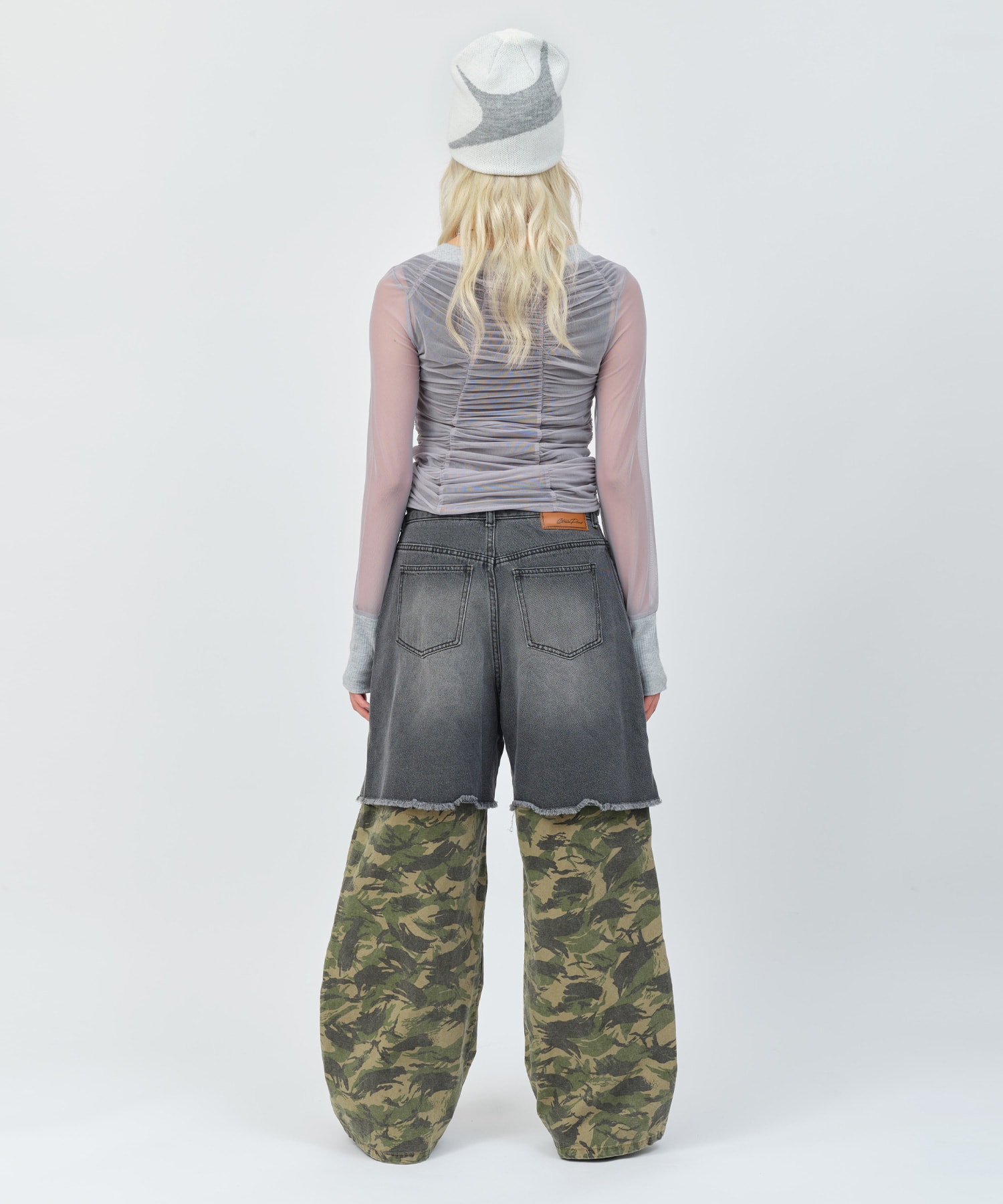 atmos pink Layered Denim Pants BLACKの画像