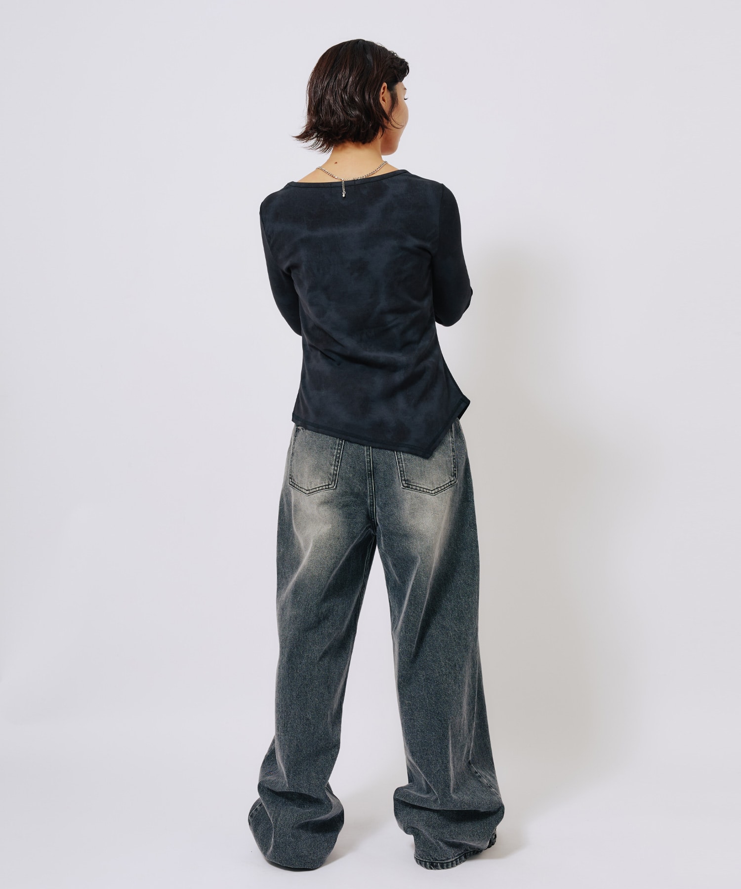 atmos pink Lace-up Top CHARCOALの画像