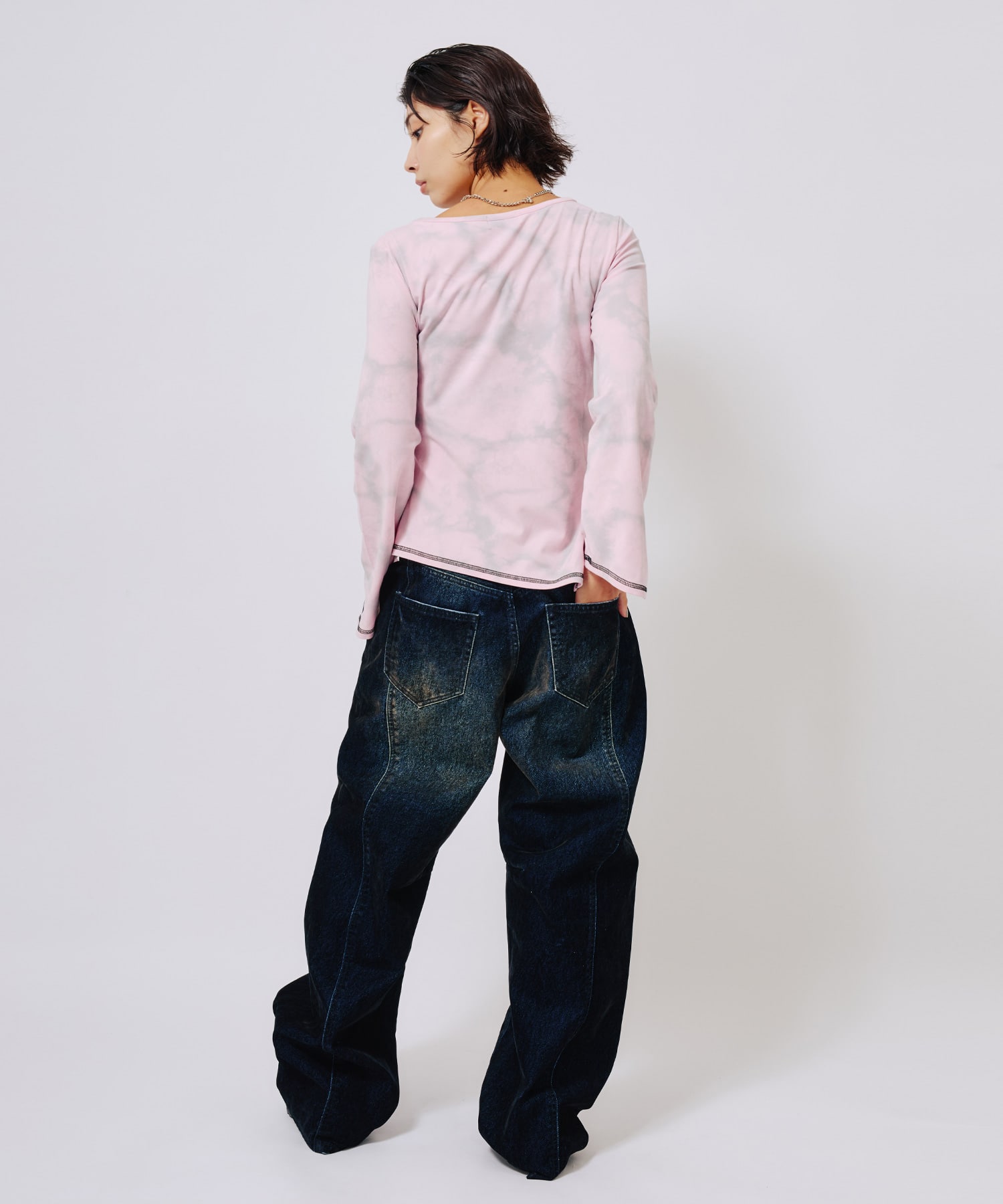 atmos pink Lace-up Top PINKの画像