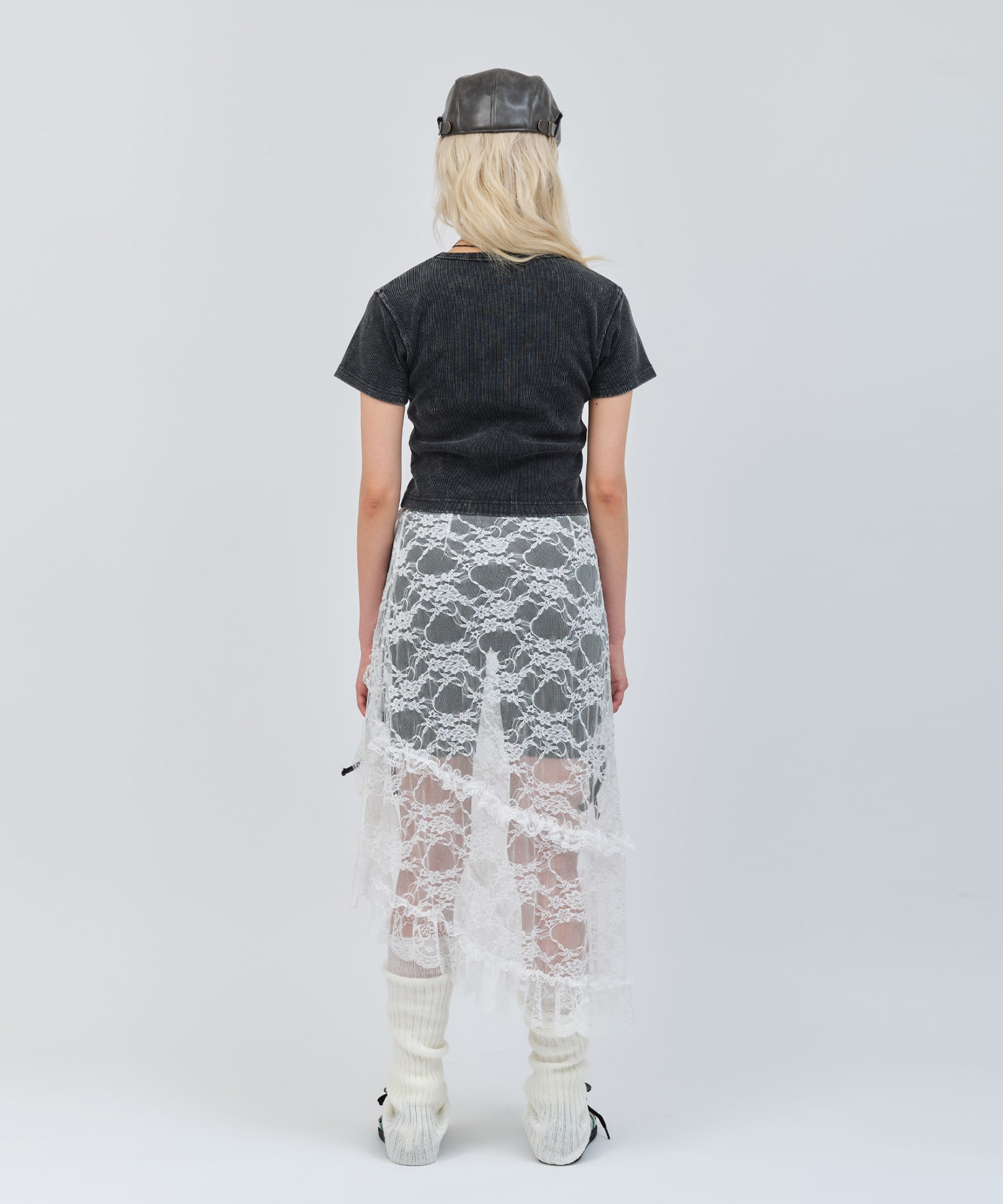 atmos pink Lace Wrap Skirt WHITEの画像