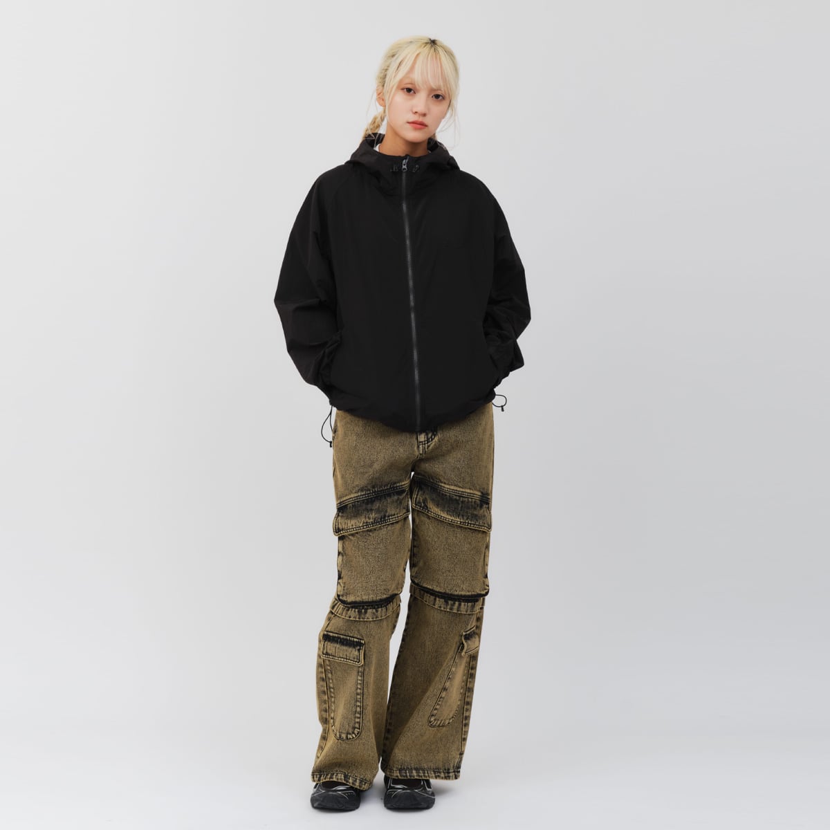 atmos pink Ripstop Shell Jacket BLACKの画像
