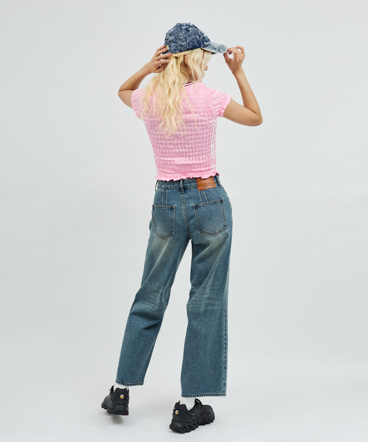 atmos pink Shirring Mini Game Shirt PINKの画像