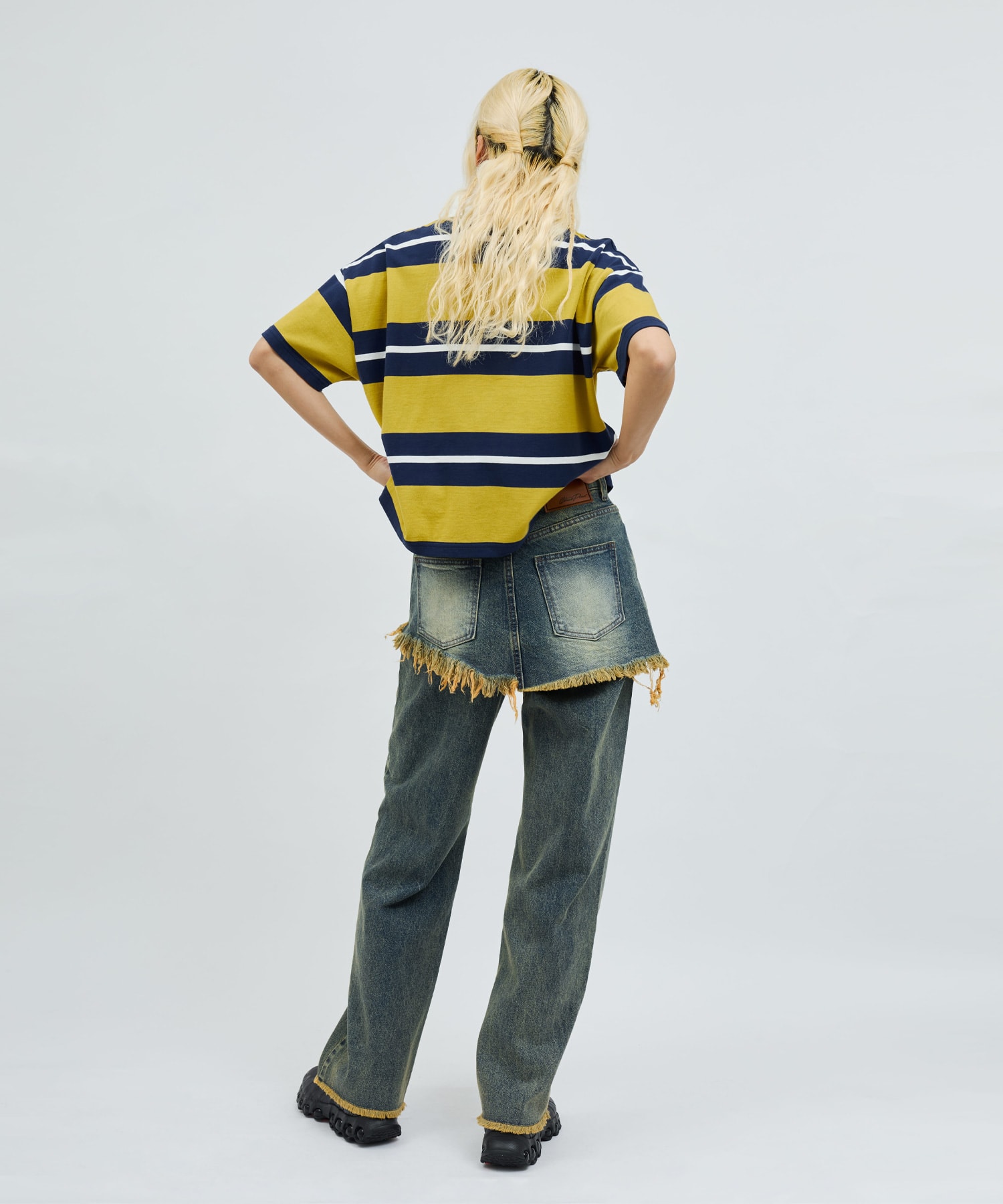 atmos pink Layered Denim Pants BLUEの画像
