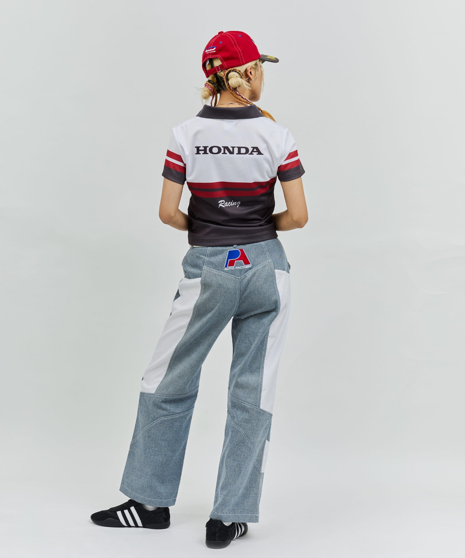 HONDA x atmos pink Racing Polo Shirt BLACKの画像