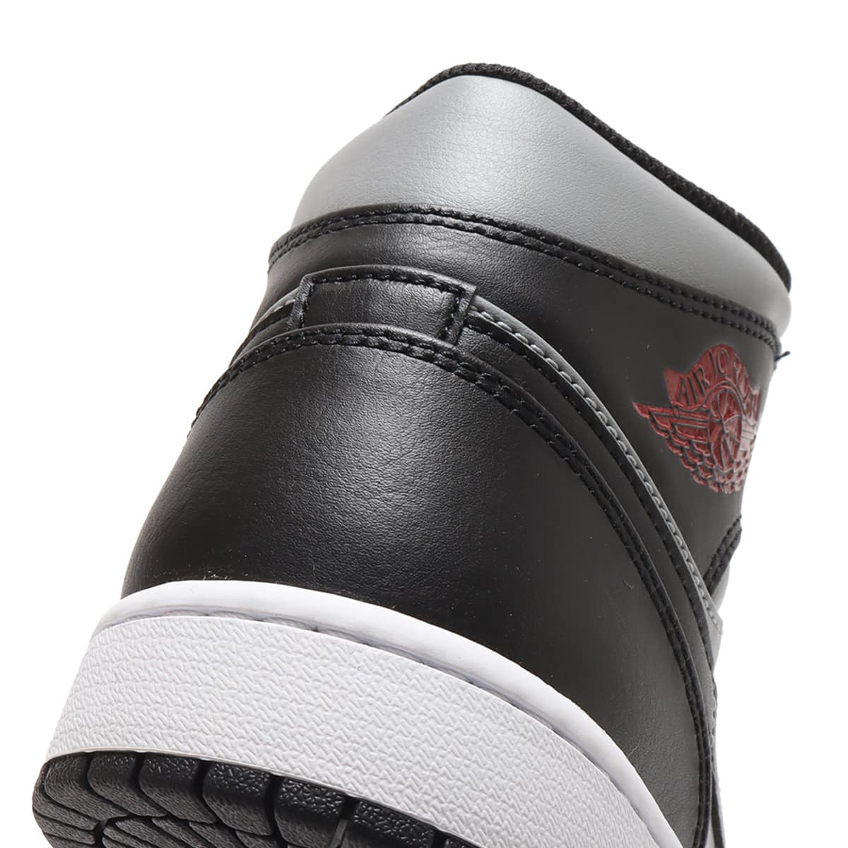 JORDAN BRAND AIR JORDAN 1 MID BLACK/GYM RED-PARTICLE GREY