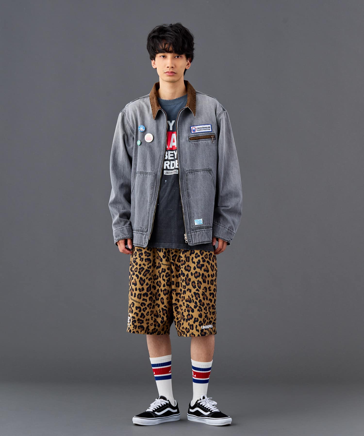 LIBERAIDERS DENIM WORK JACKET BLACKの画像