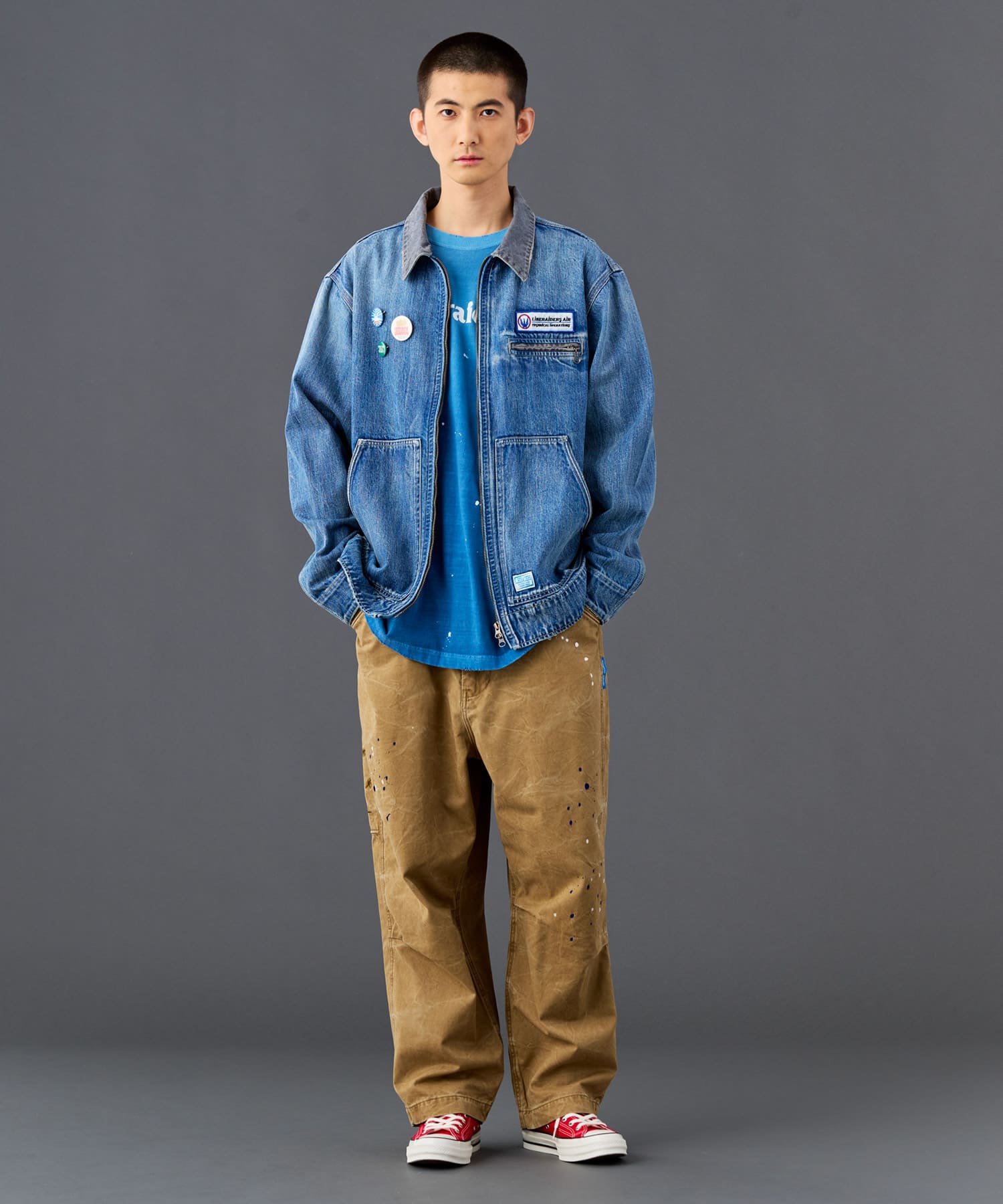 LIBERAIDERS DENIM WORK JACKET BLUEの画像