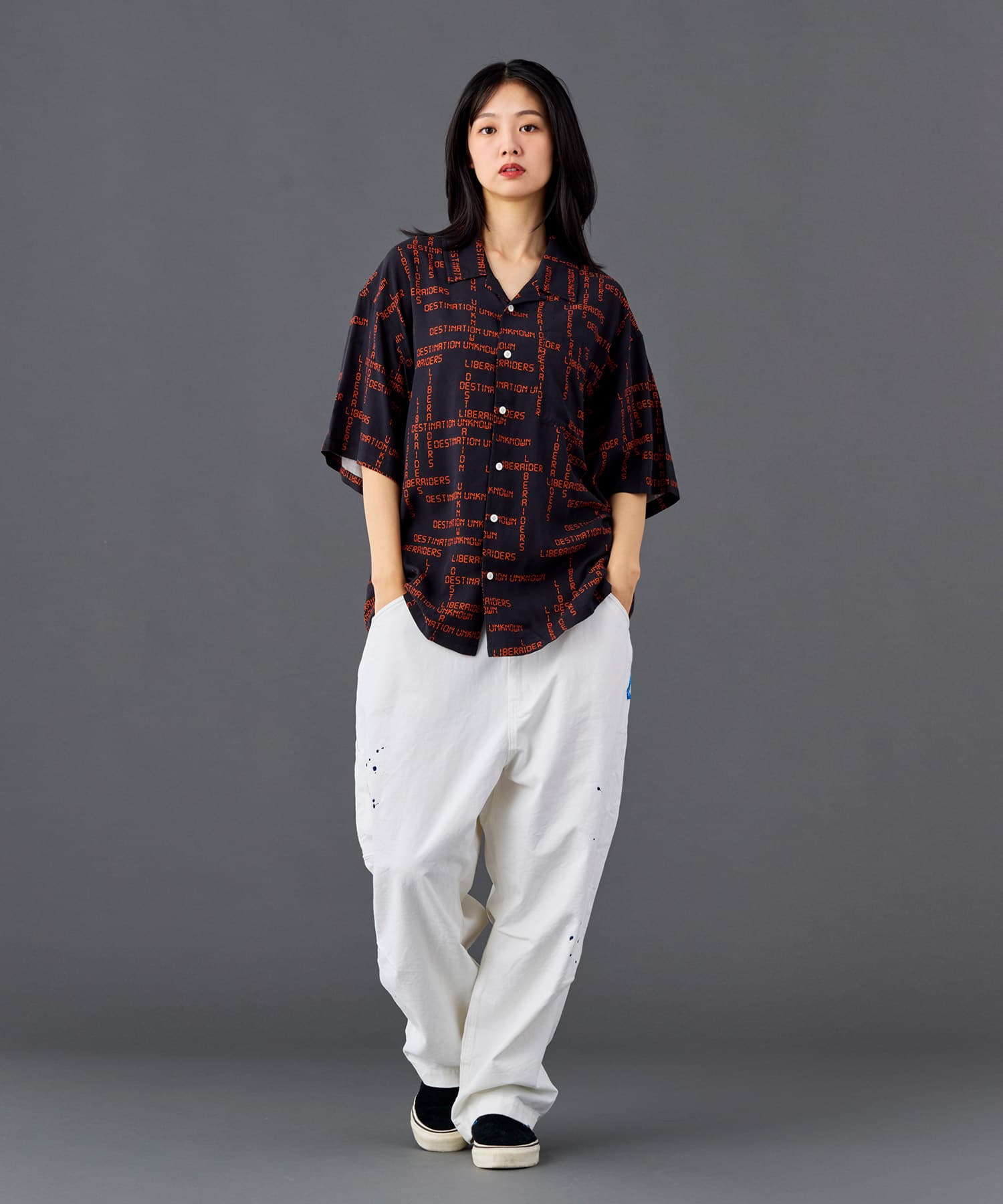 LIBERAIDERS SARROUEL CHINO PAINTER PANTS WHITEの画像