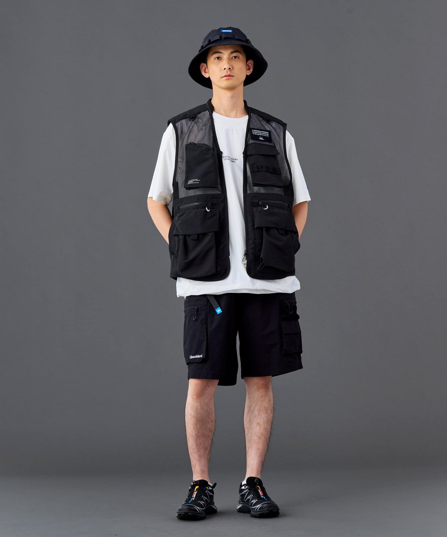LIBERAIDERS CORDURA RIP UTILITY SHORTS BLACKの画像
