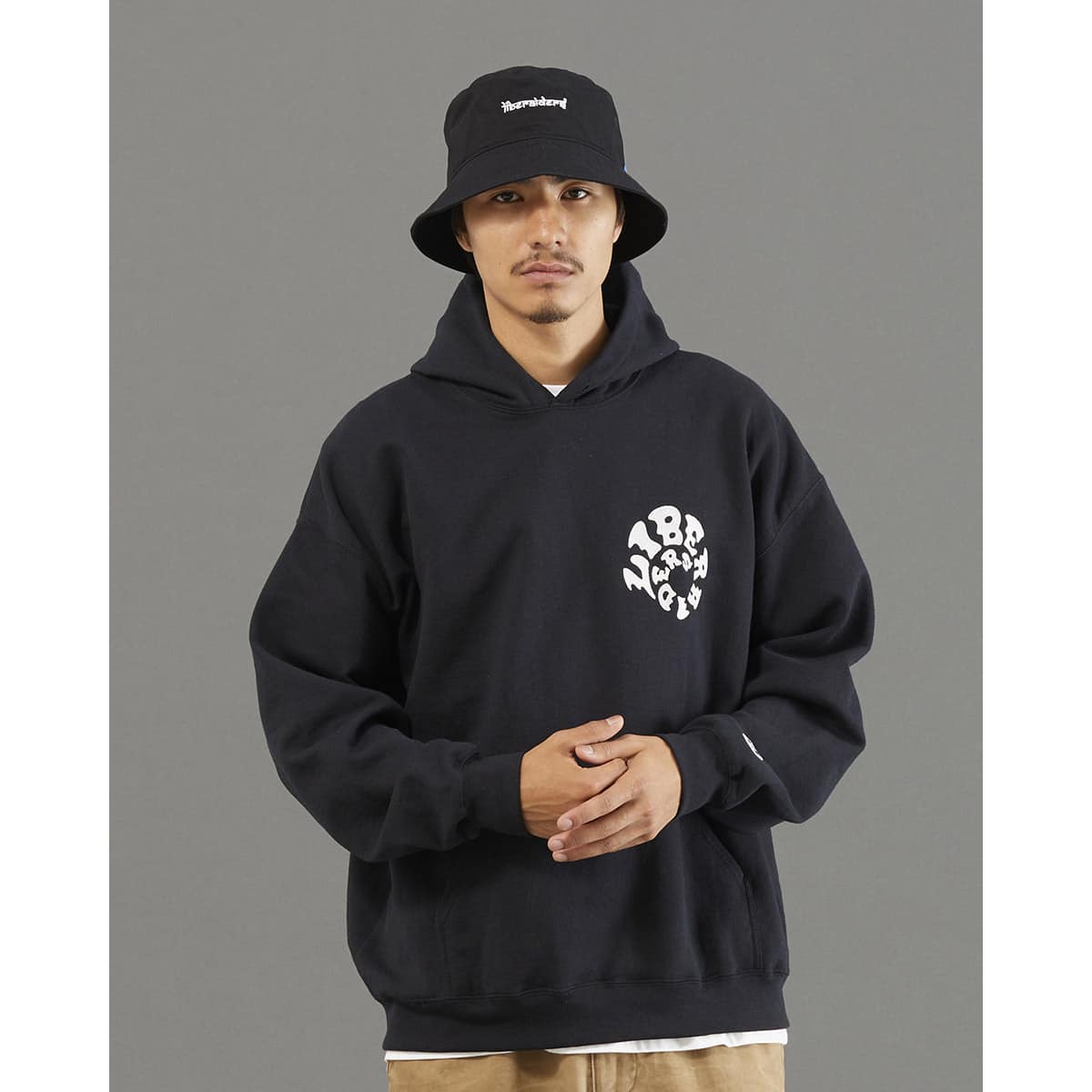 LIBERAIDERS SPIRAL LOGO HOODIE BLACK の画像