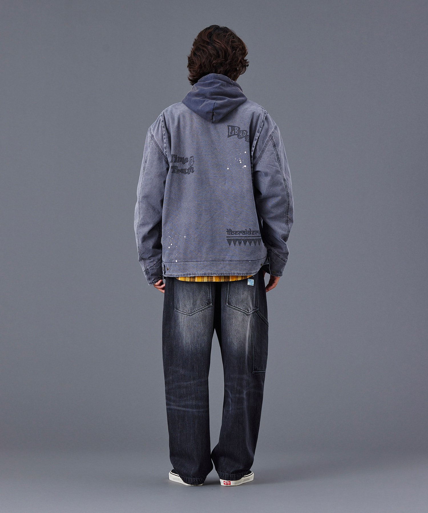 LIBERAIDERS DENIM SARROUEL PANTS BLACKの画像