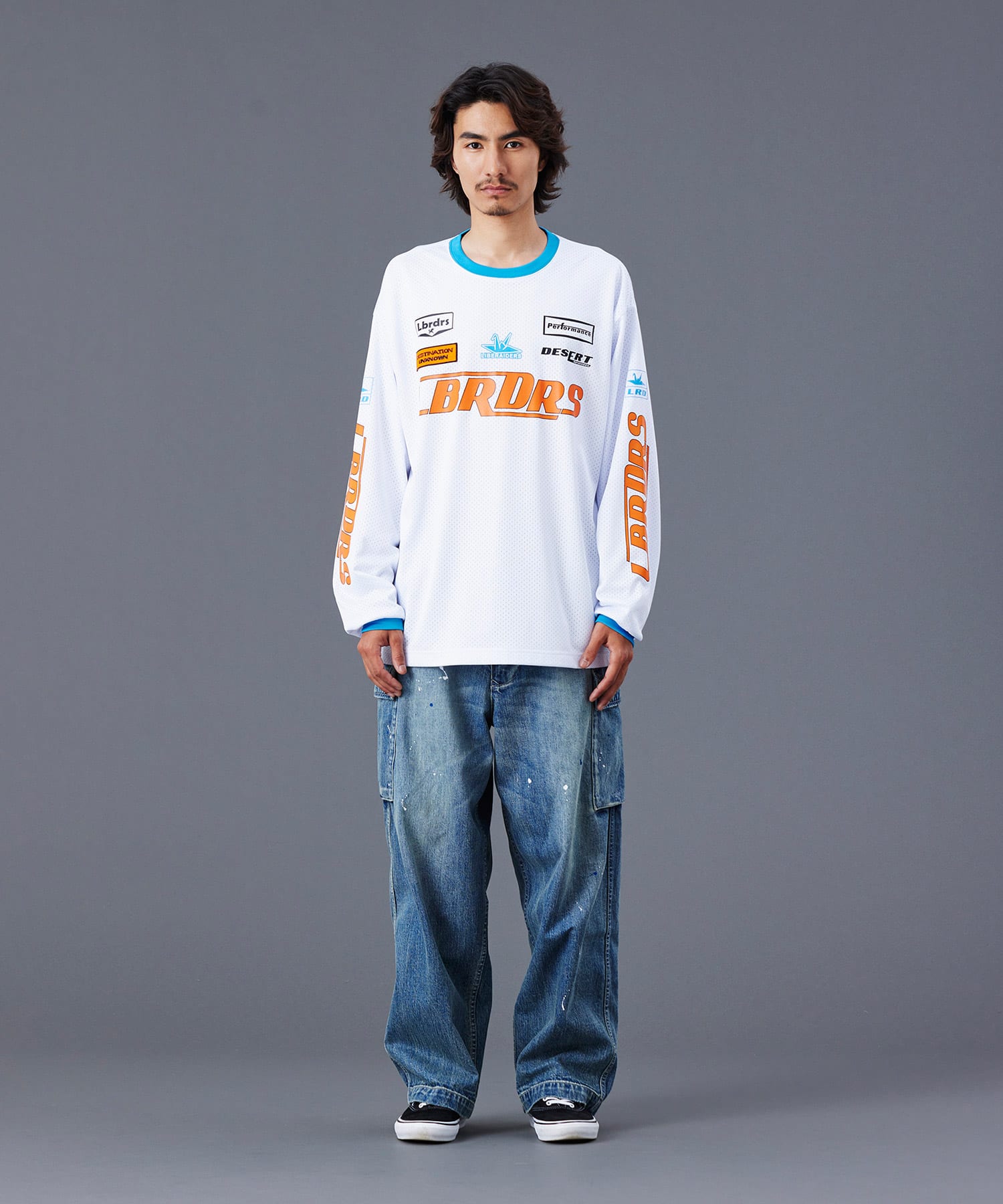 LIBERAIDERS DENIM CARGO PANTS BLUEの画像