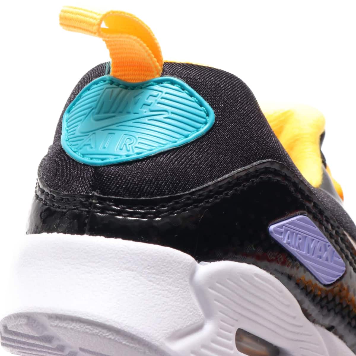 NIKE AIR MAX TINY 90 (TD) BLACK/METALLIC SILVER-LASER ORANGE