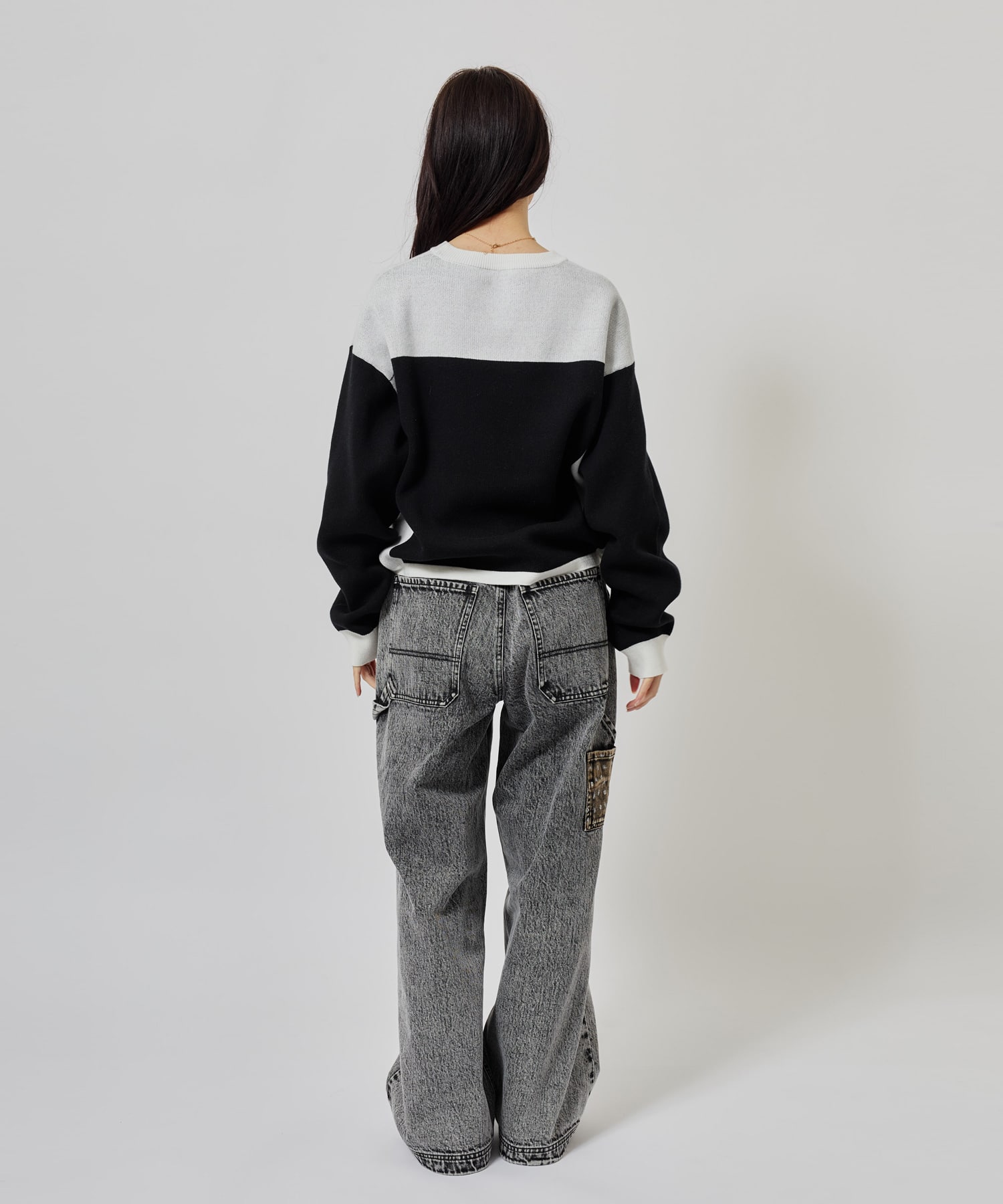 atmos pink Rugger Knit Top BLACKの画像