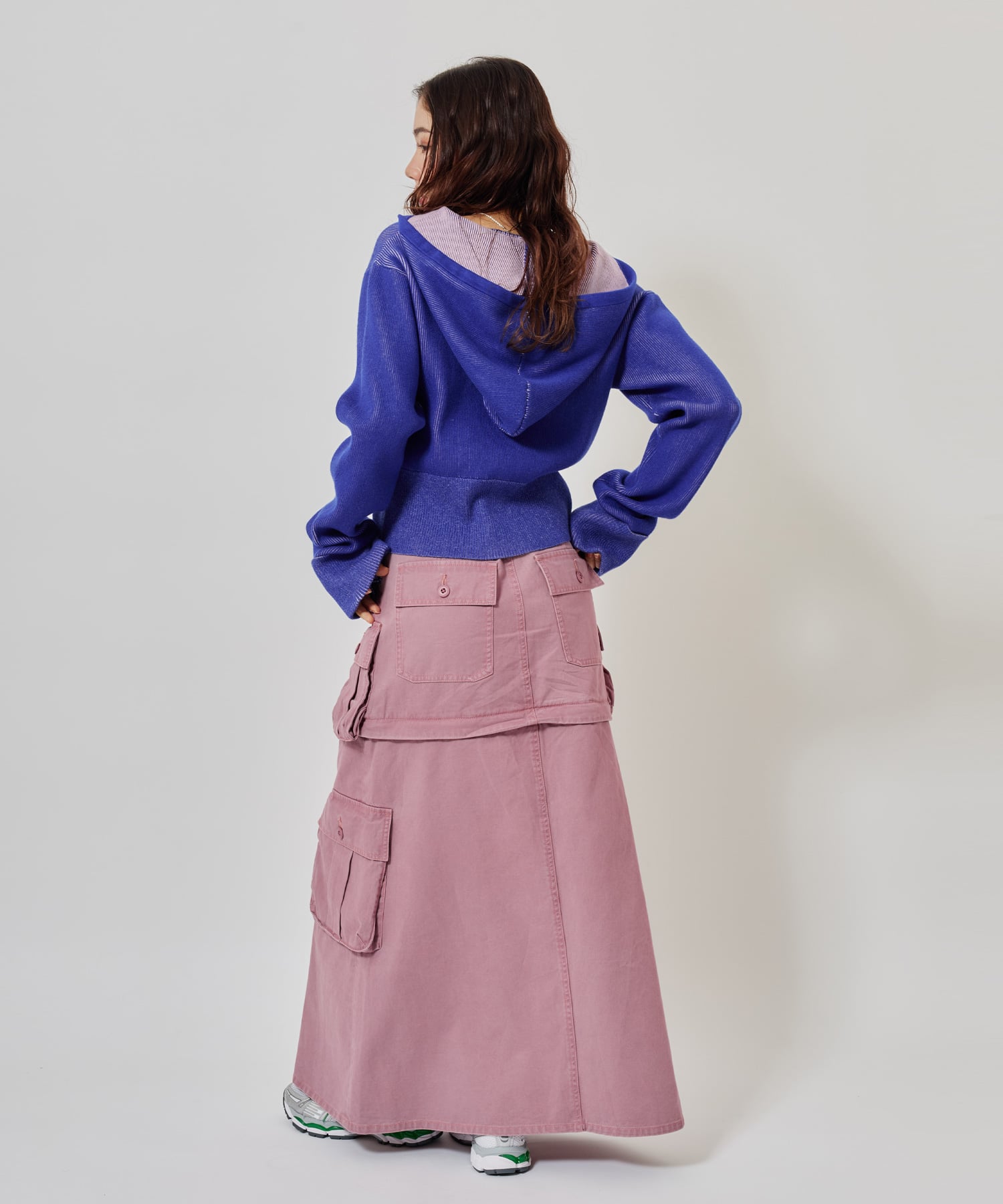 atmos pink Plating Knit Hoodie BLUEの画像